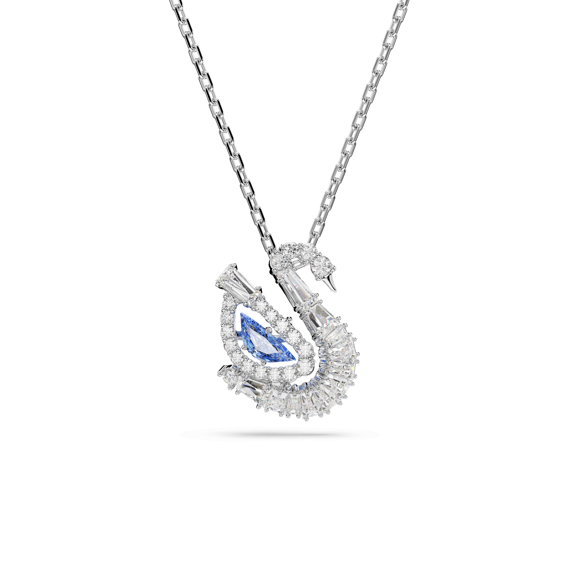 Swan pendant, Mixed cuts, Swan, Blue