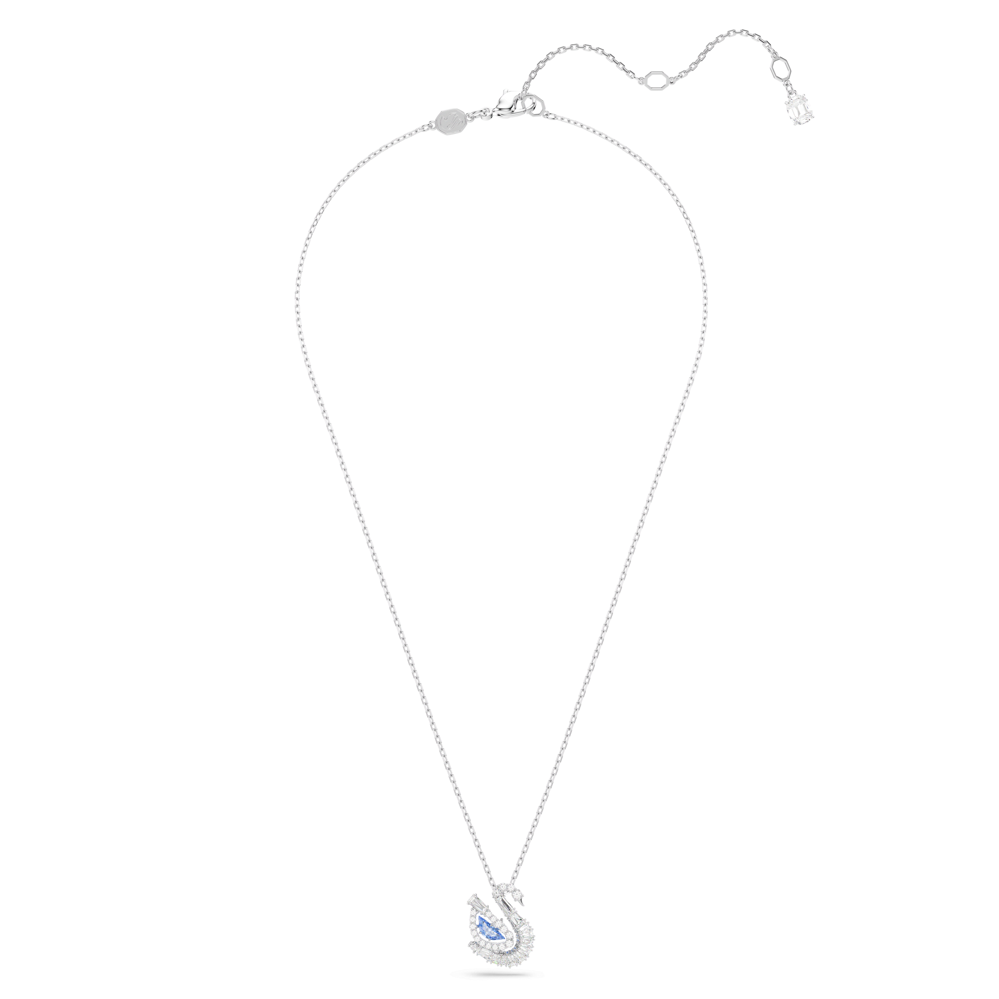 Swan pendant, Mixed cuts, Swan, Blue