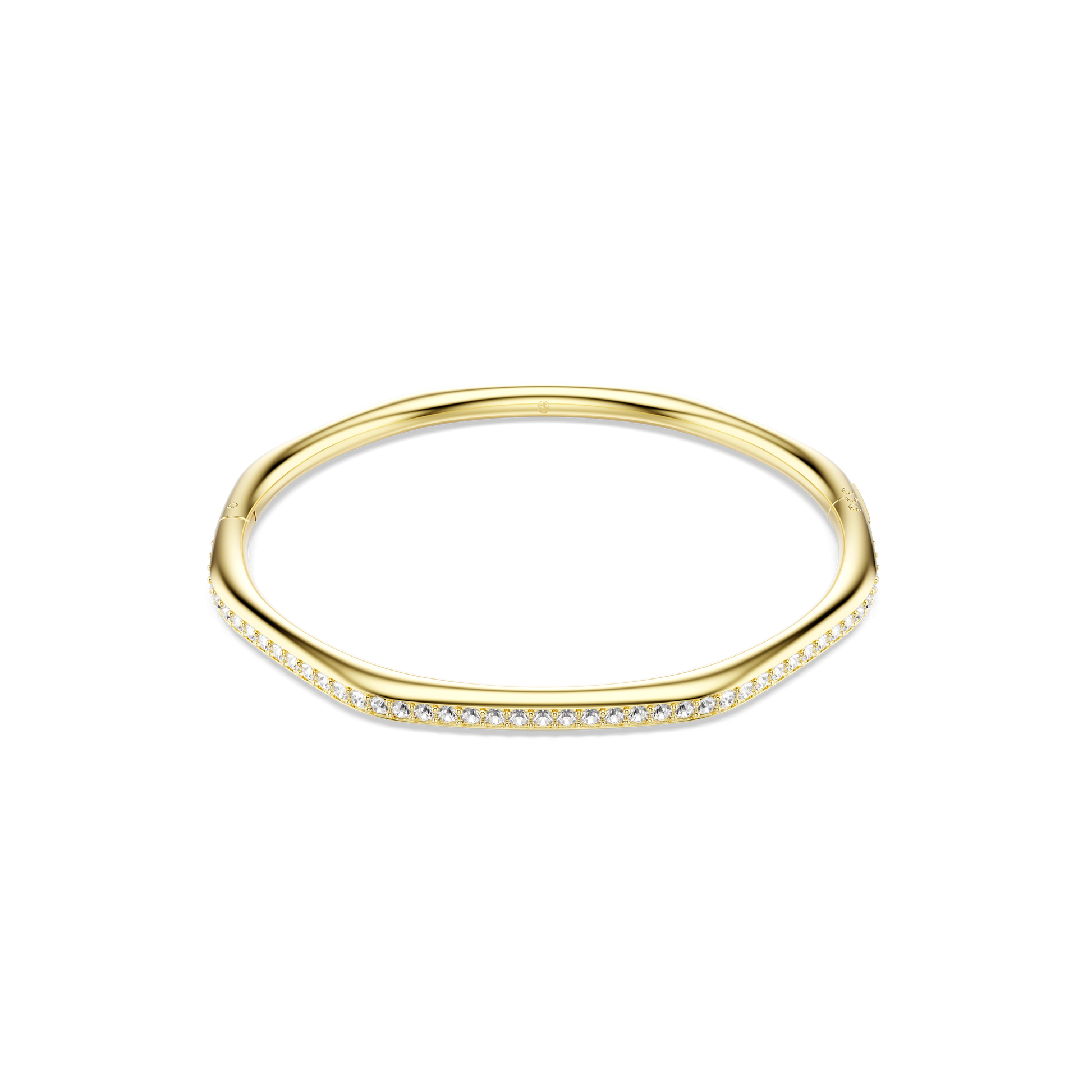 Dextera bangle, Octagon shape, Round cut, White, 18K gold finish