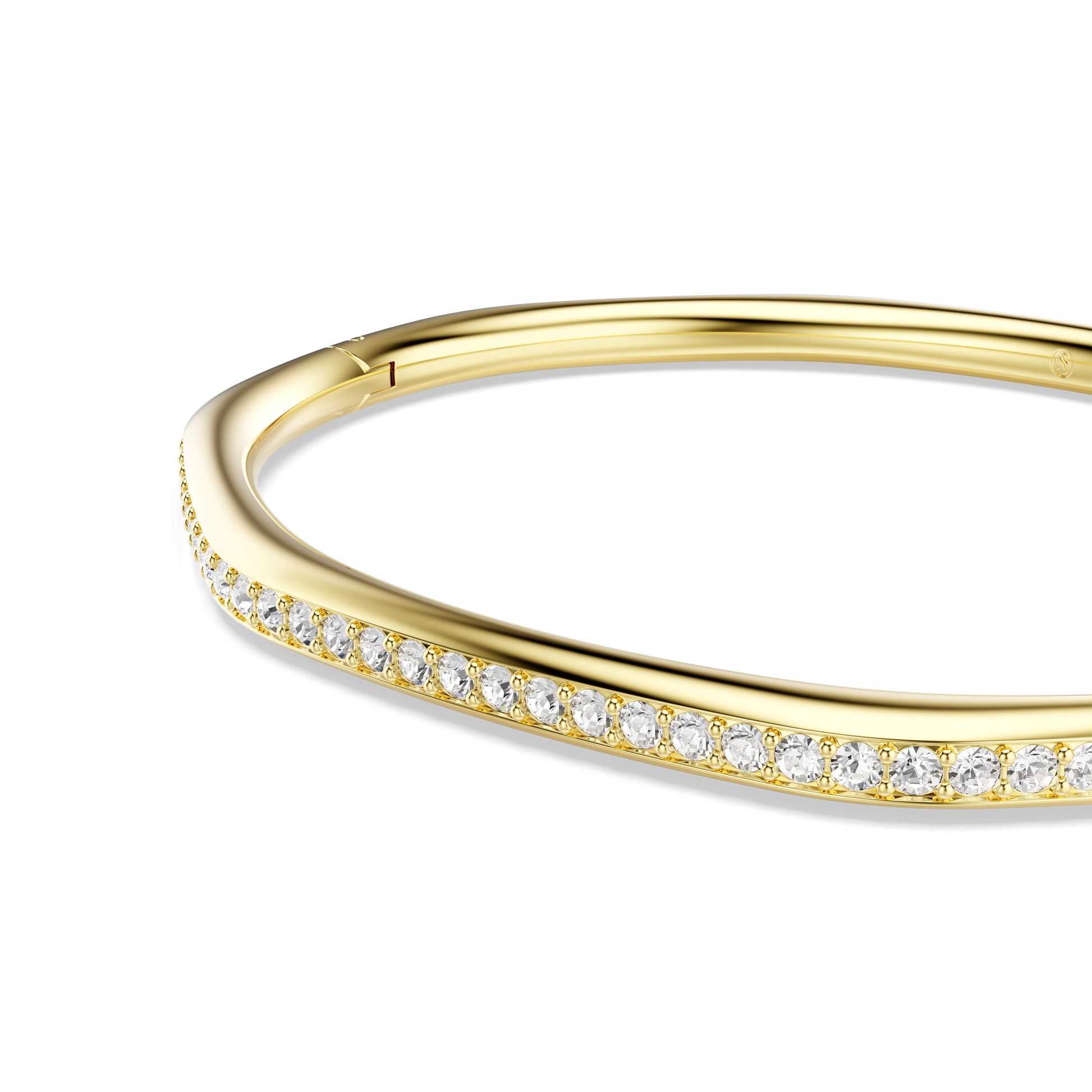 Dextera bangle, Octagon shape, Round cut, White, 18K gold finish