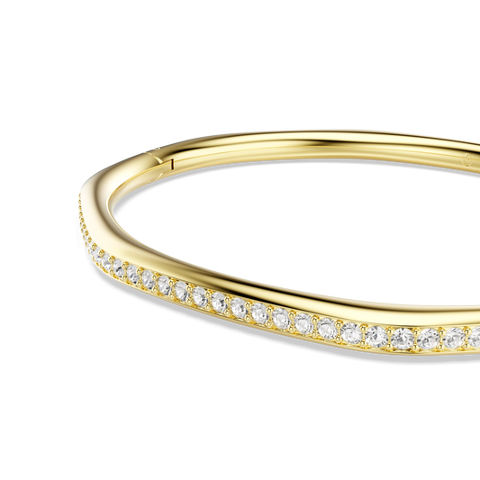 Dextera bangle, Octagon shape, Round cut, White, 18K gold finish