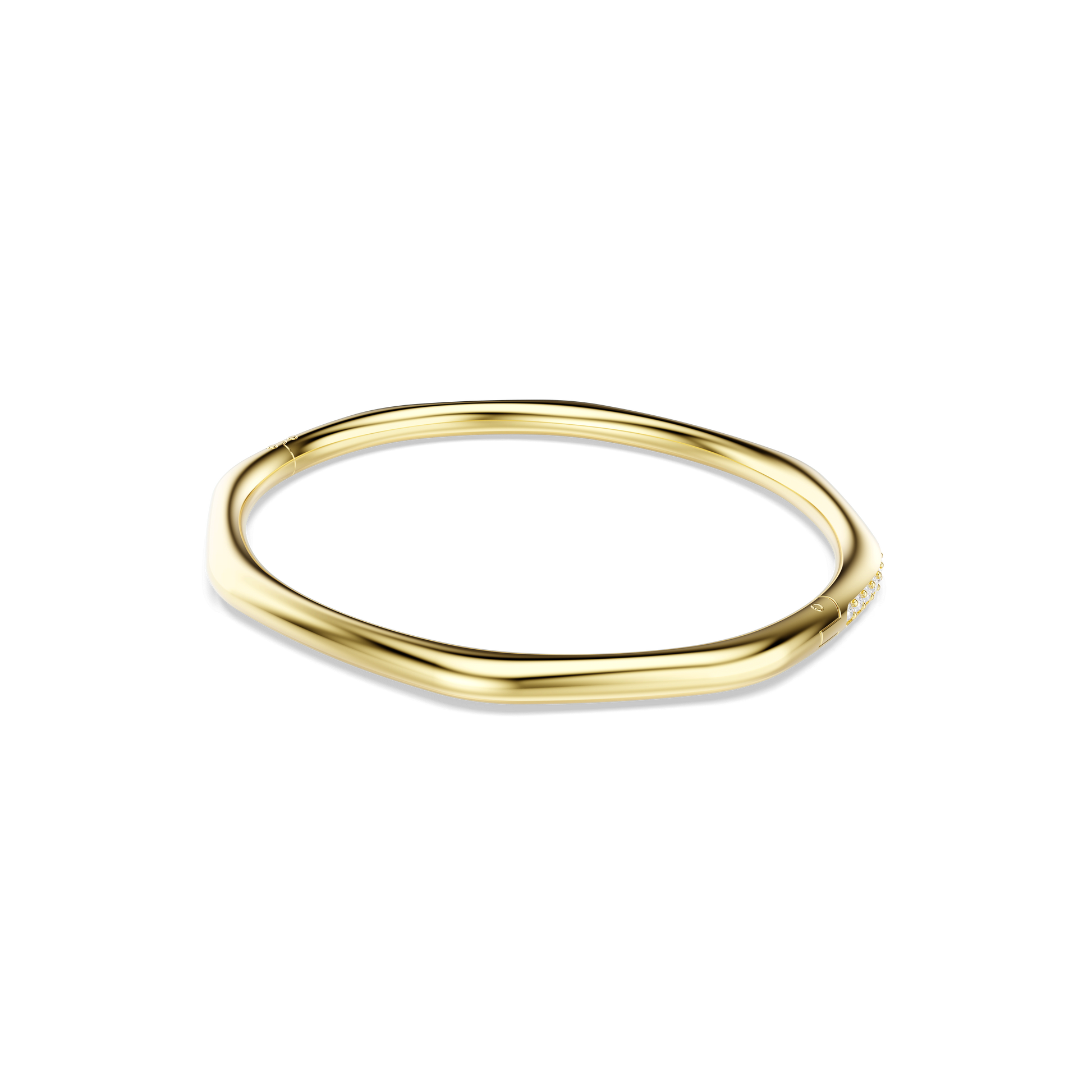 Dextera bangle, Octagon shape, Round cut, White, 18K gold finish