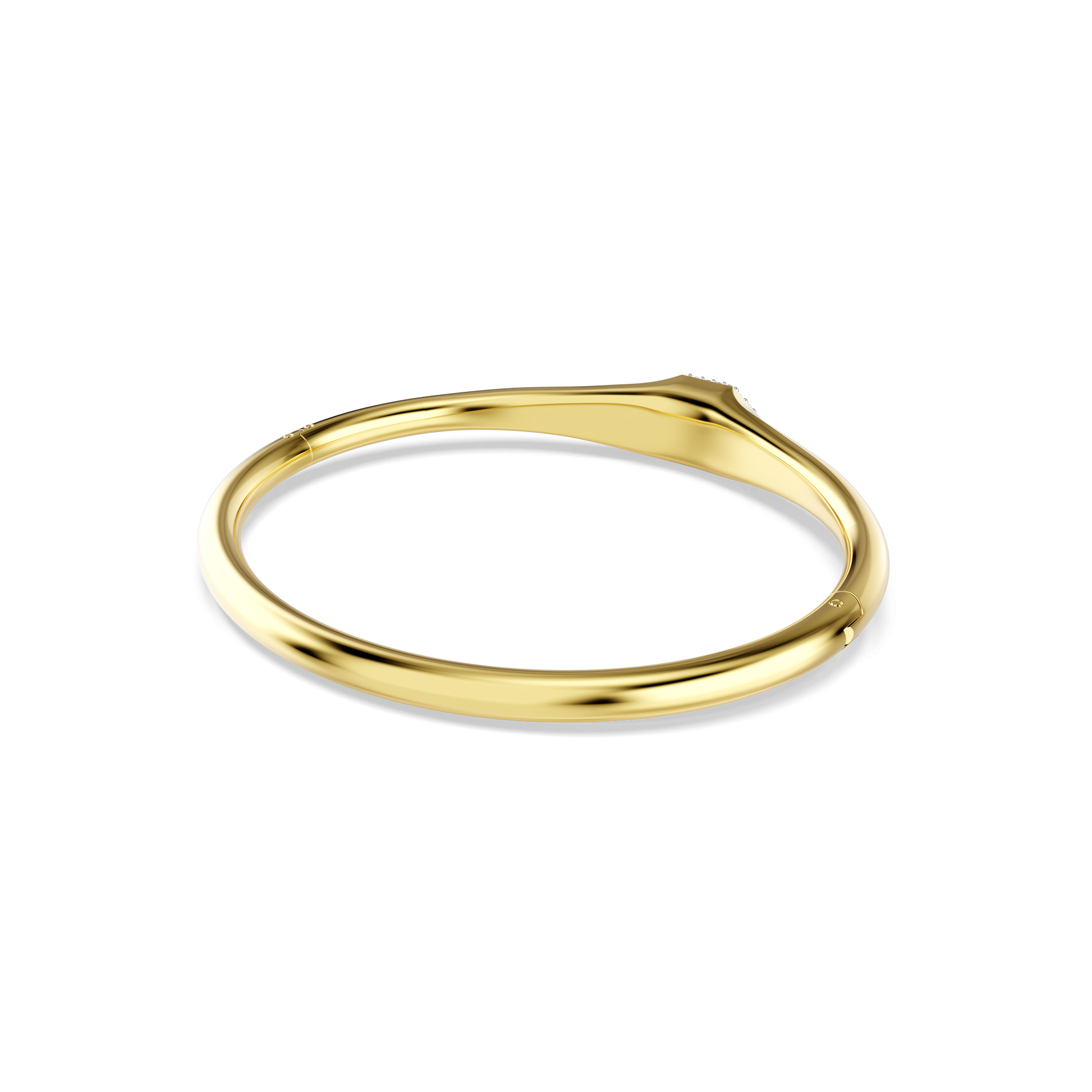 Dextera bangle, Round cut, White, 18K gold finish