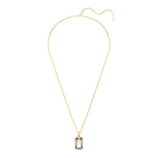 Millenia pendant, Octagon cut, Caramel, 18K gold finish