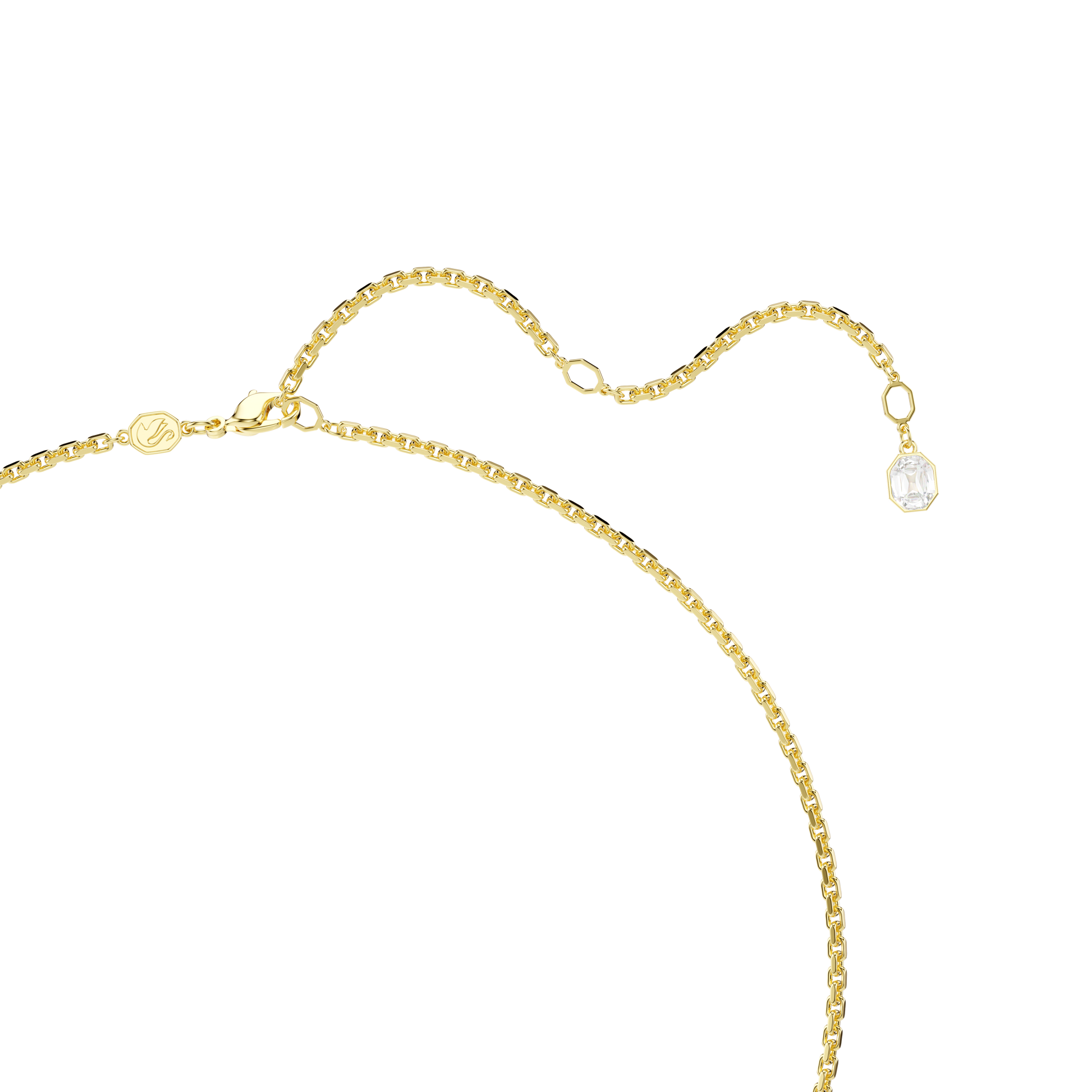 Millenia pendant, Octagon cut, Caramel, 18K gold finish