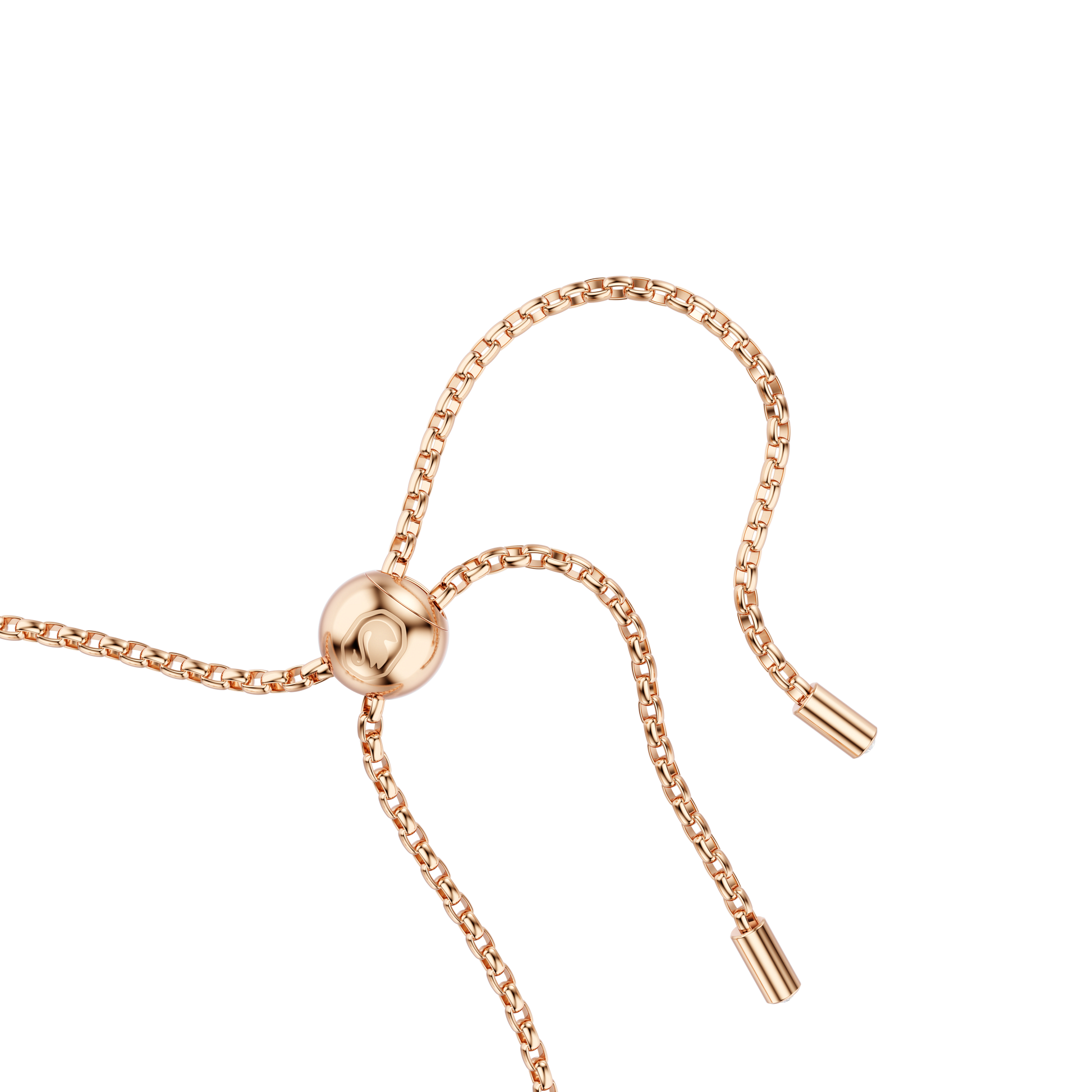 Constella bracelet, Crystal pearl, Round cut, White, 18K rose gold finish