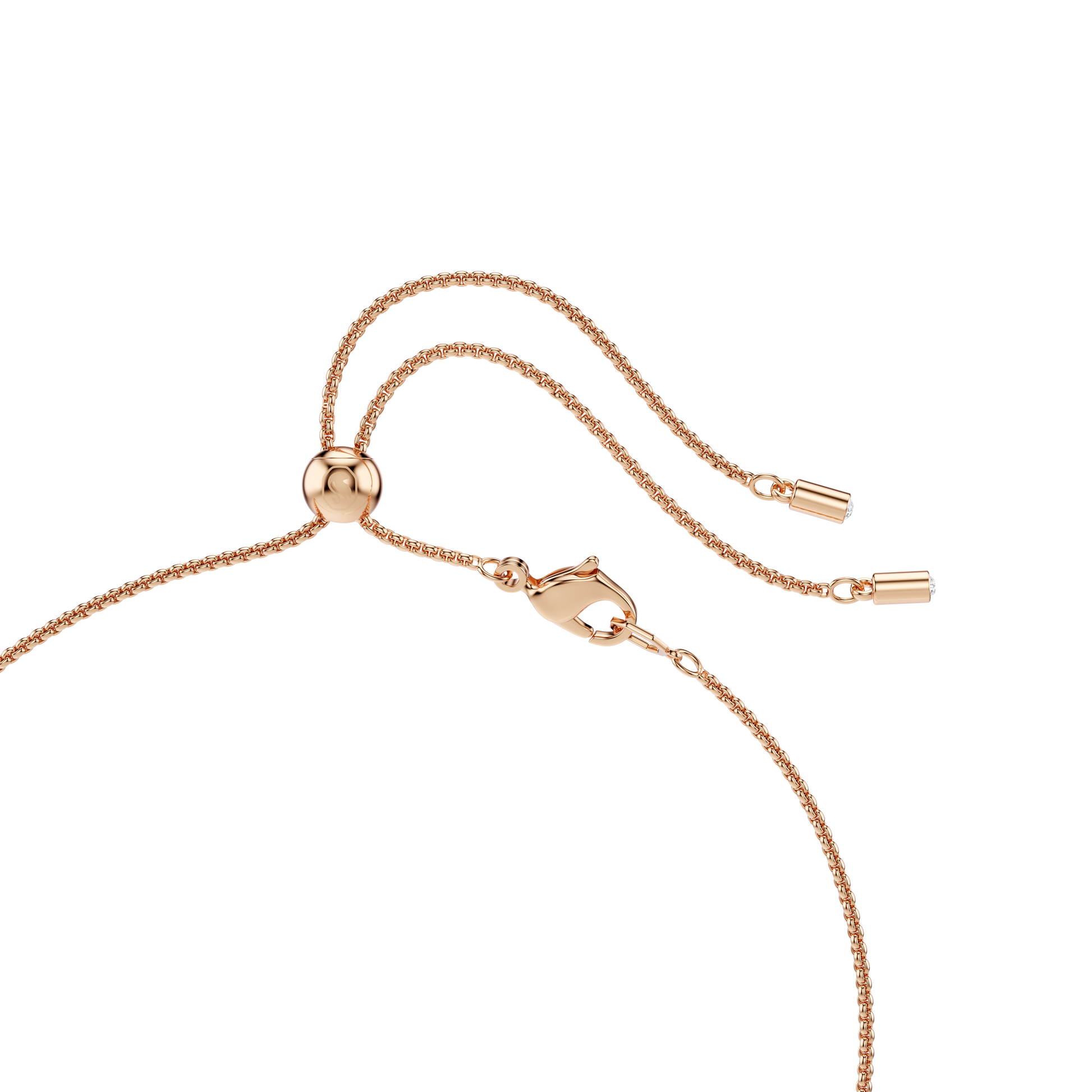 Constella pendant, Crystal pearl, Round cut, White, 18K rose gold finish