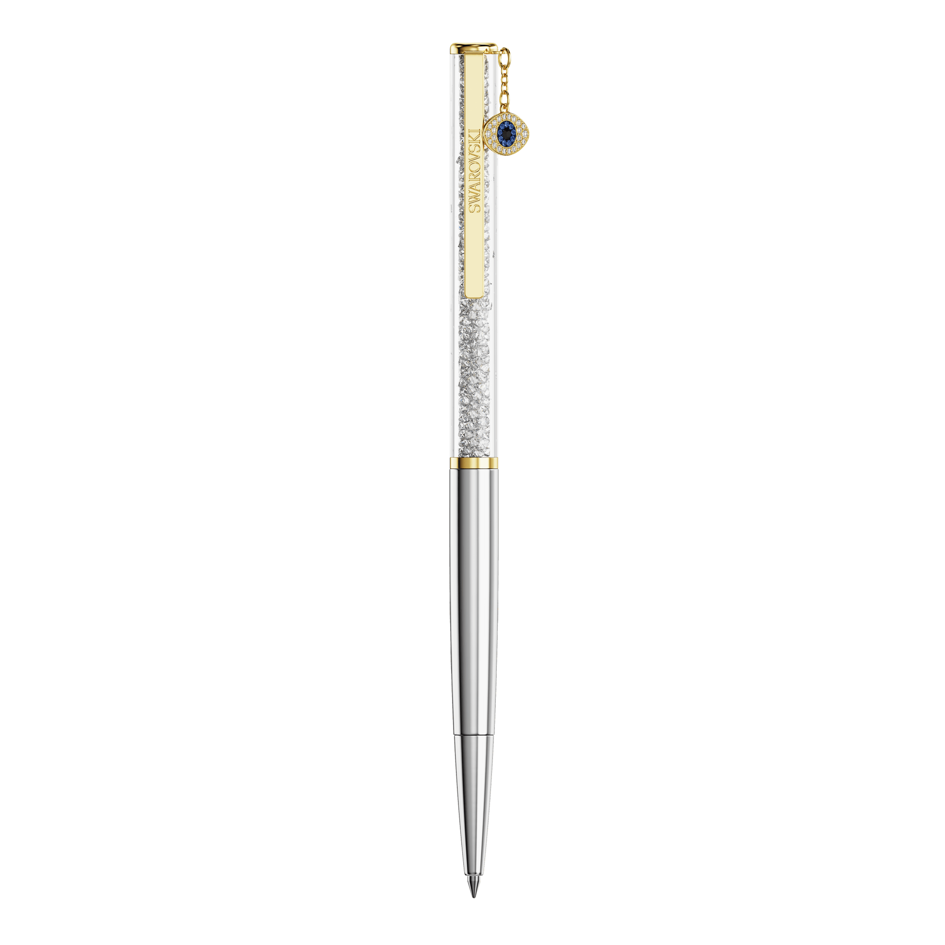 Crystalline ballpoint pen, Evil eye, Gold tone, Mixed metal finish