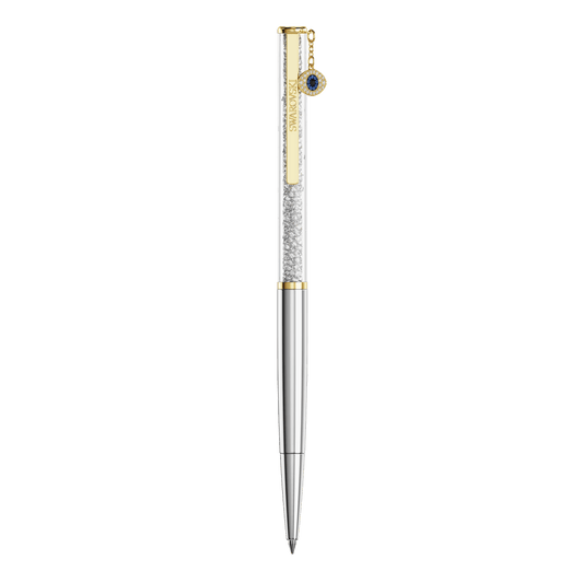 Crystalline ballpoint pen, Evil eye, Gold tone, Mixed metal finish