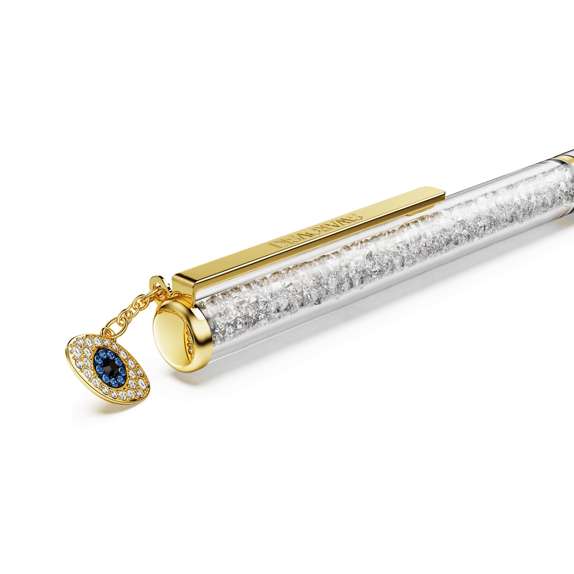 Crystalline ballpoint pen, Evil eye, Gold tone, Mixed metal finish