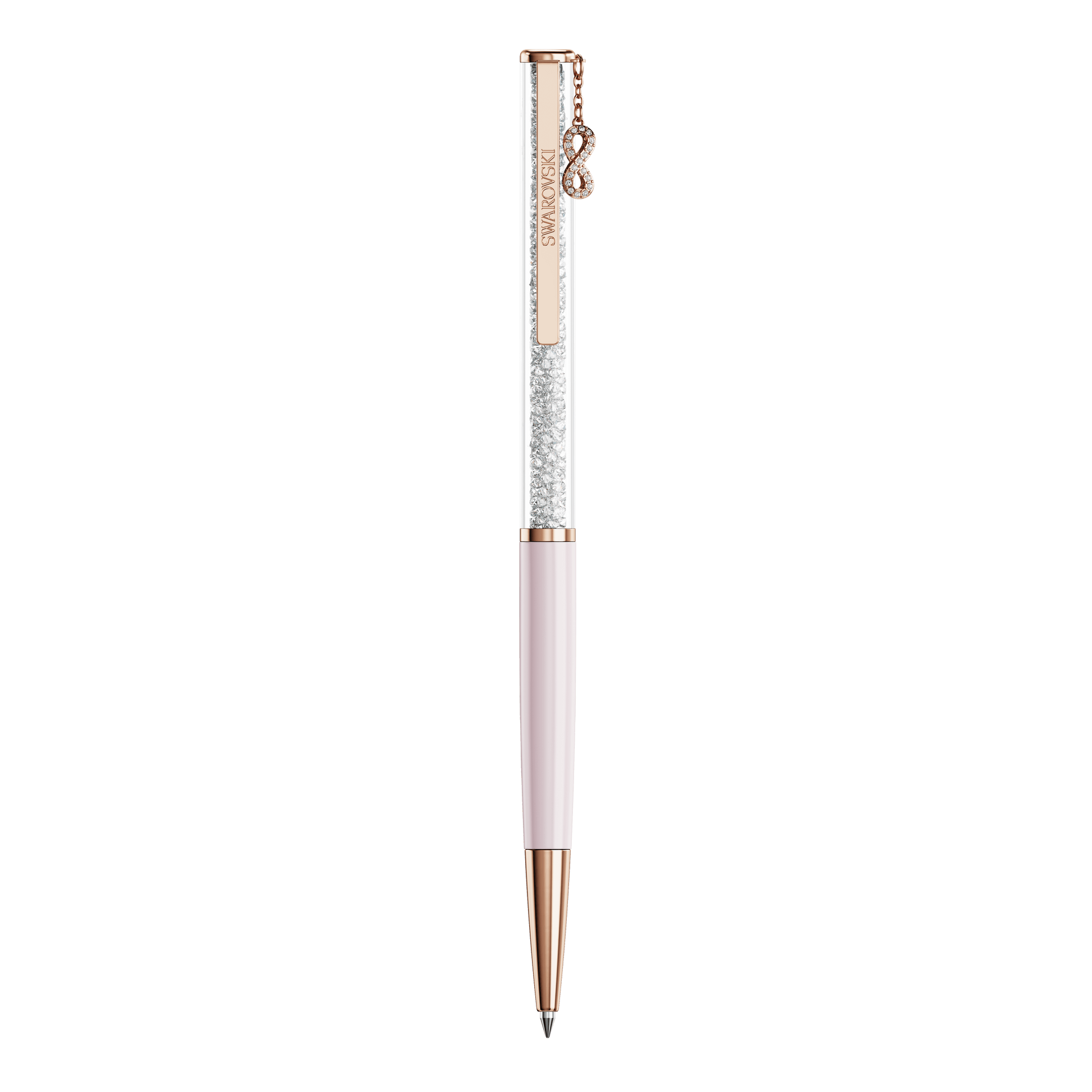 Crystalline ballpoint pen, Infinity, Pink lacquered, Rose gold-tone plated