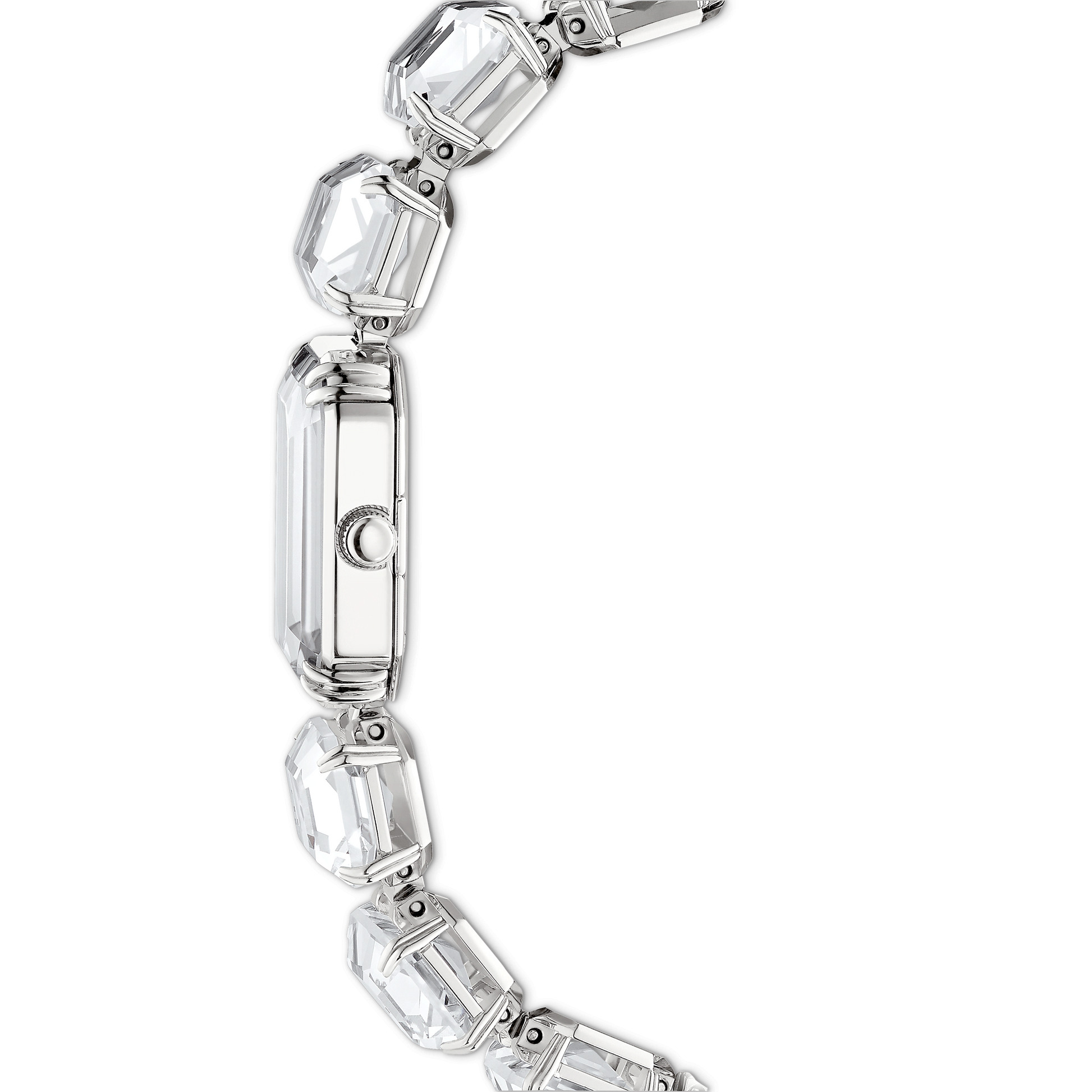 Watch, Octagon cut bracelet, White, Stainless steel