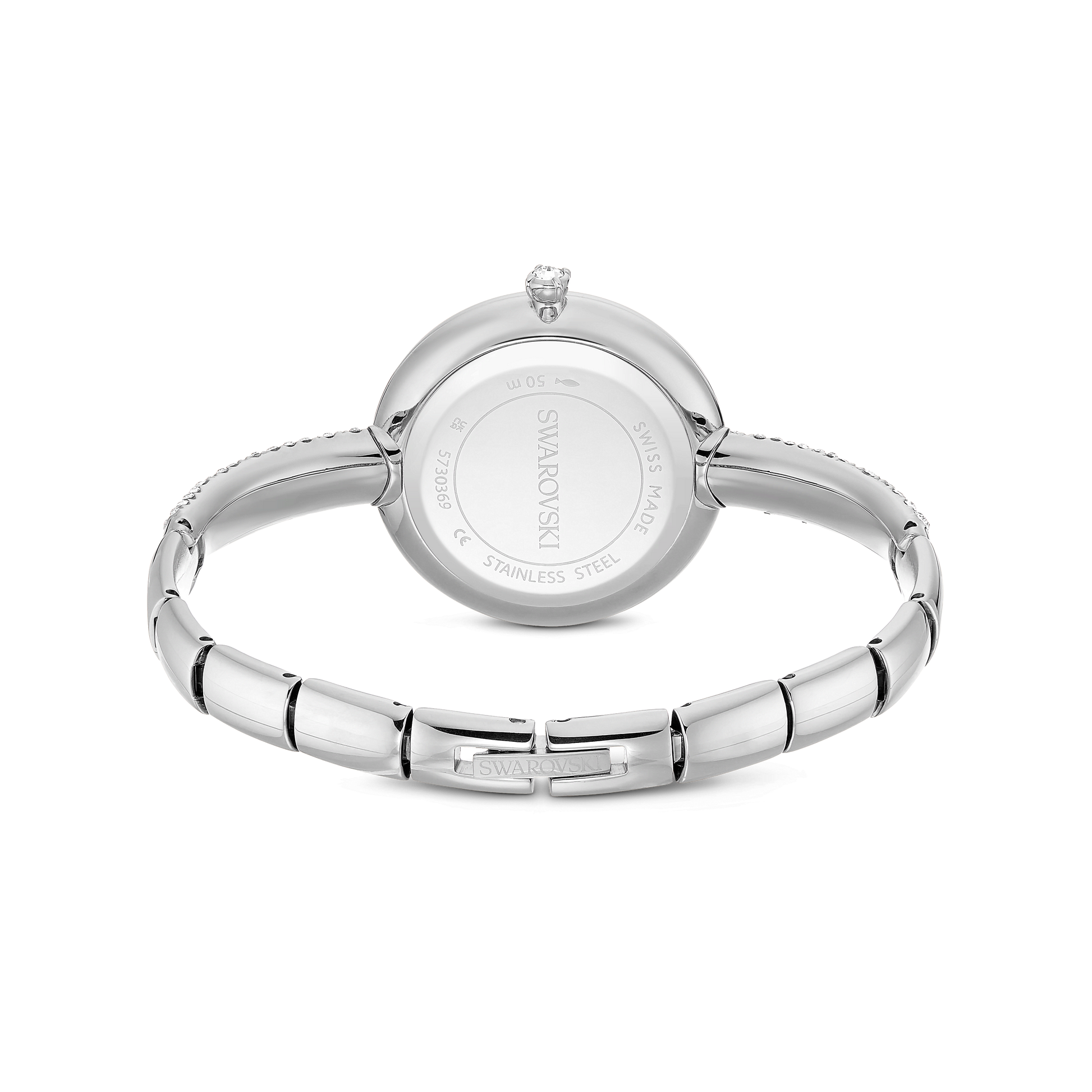 Sublima bangle watch, Swiss Made, Metal bracelet, Silver tone, Stainless steel