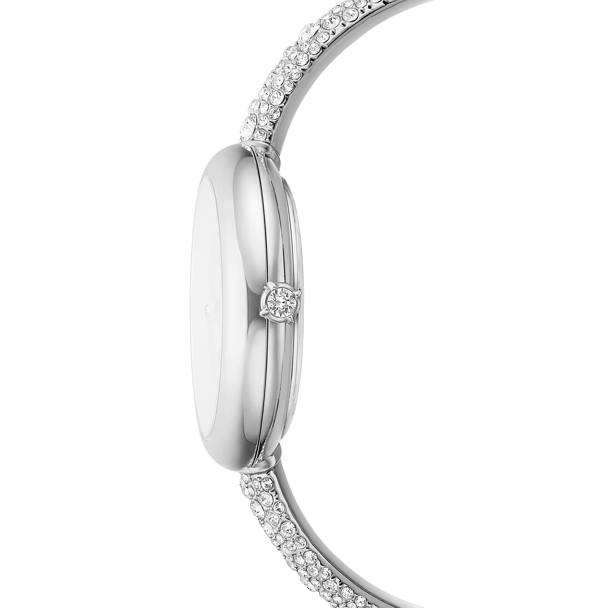 Sublima bangle watch, Swiss Made, Metal bracelet, Silver tone, Stainless steel