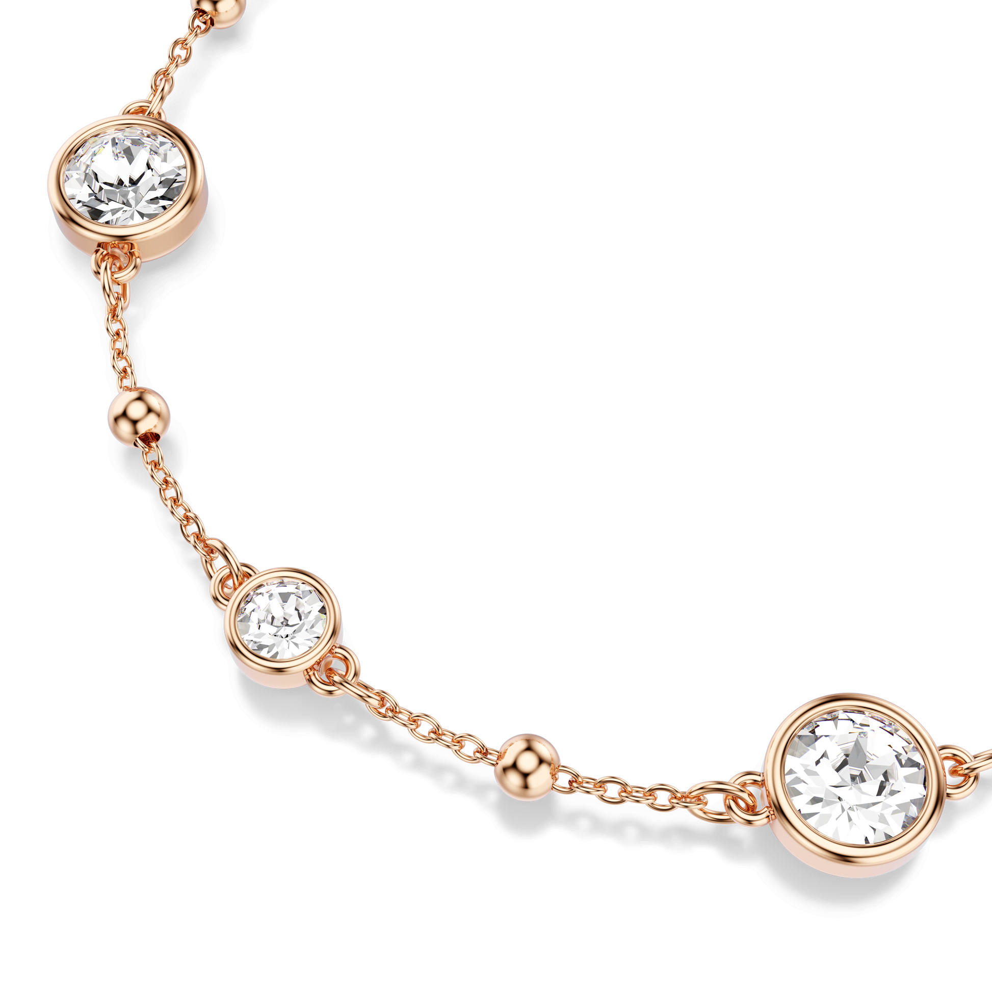 Imber bracelet, Round cut, White, 18K rose gold finish