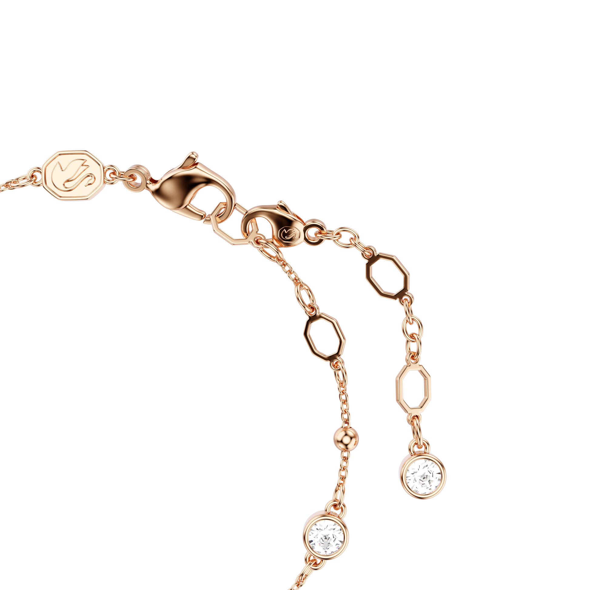 Imber bracelet, Round cut, White, 18K rose gold finish