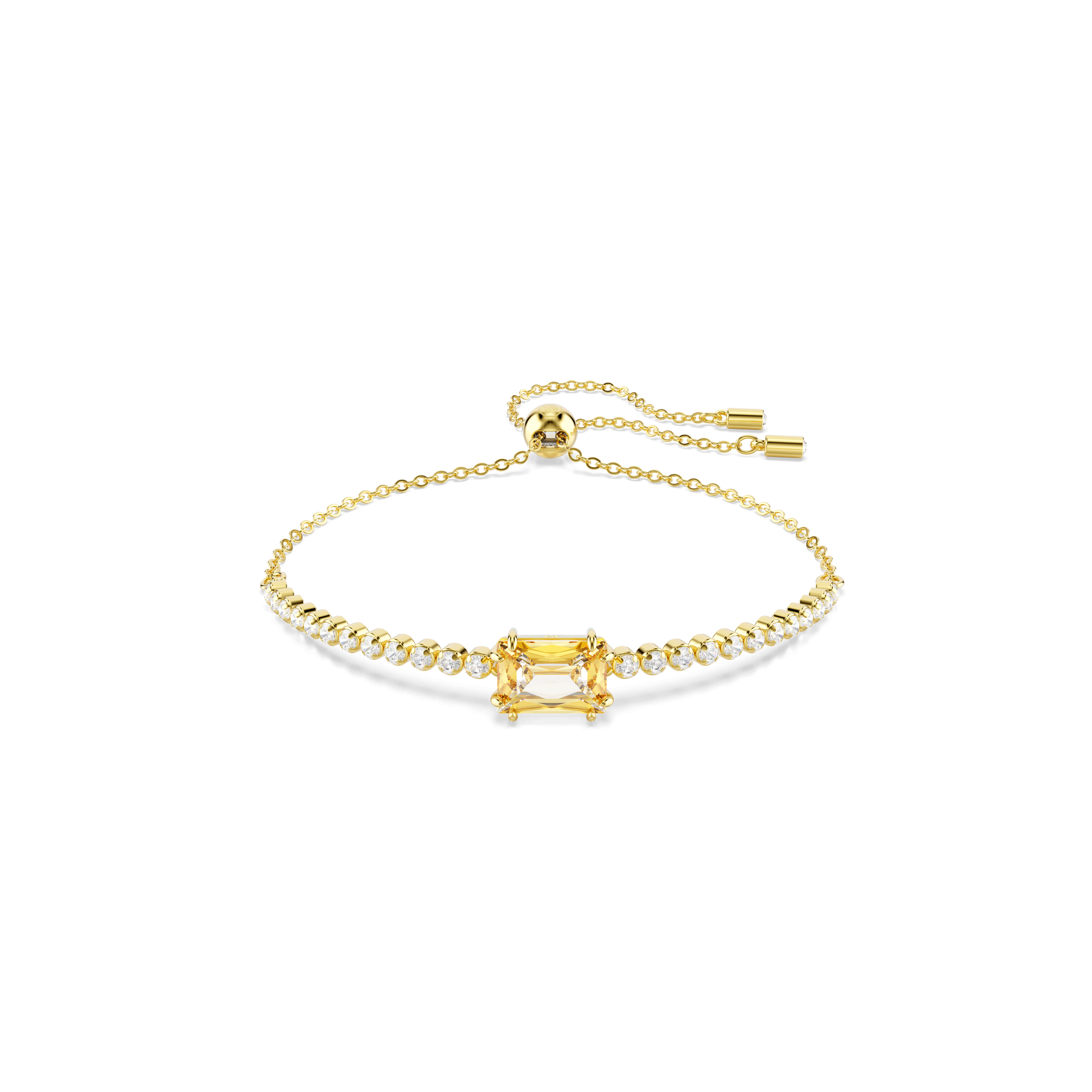 Matrix Tennis bracelet, Mixed cuts, Caramel, 18K gold finish