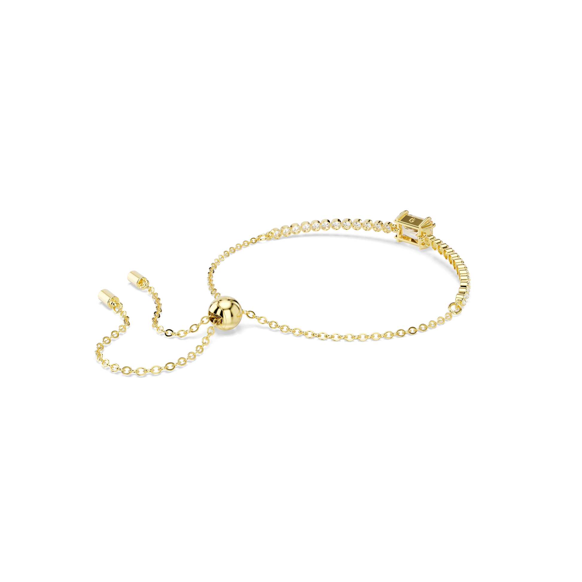 Matrix Tennis bracelet, Mixed cuts, Caramel, 18K gold finish