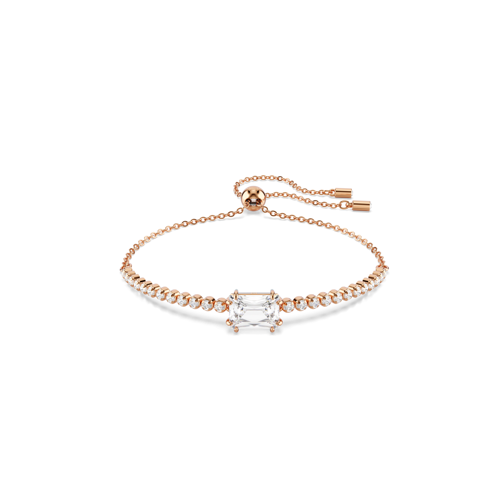 Matrix bracelet, Mixed cuts, White, 18K rose gold finish