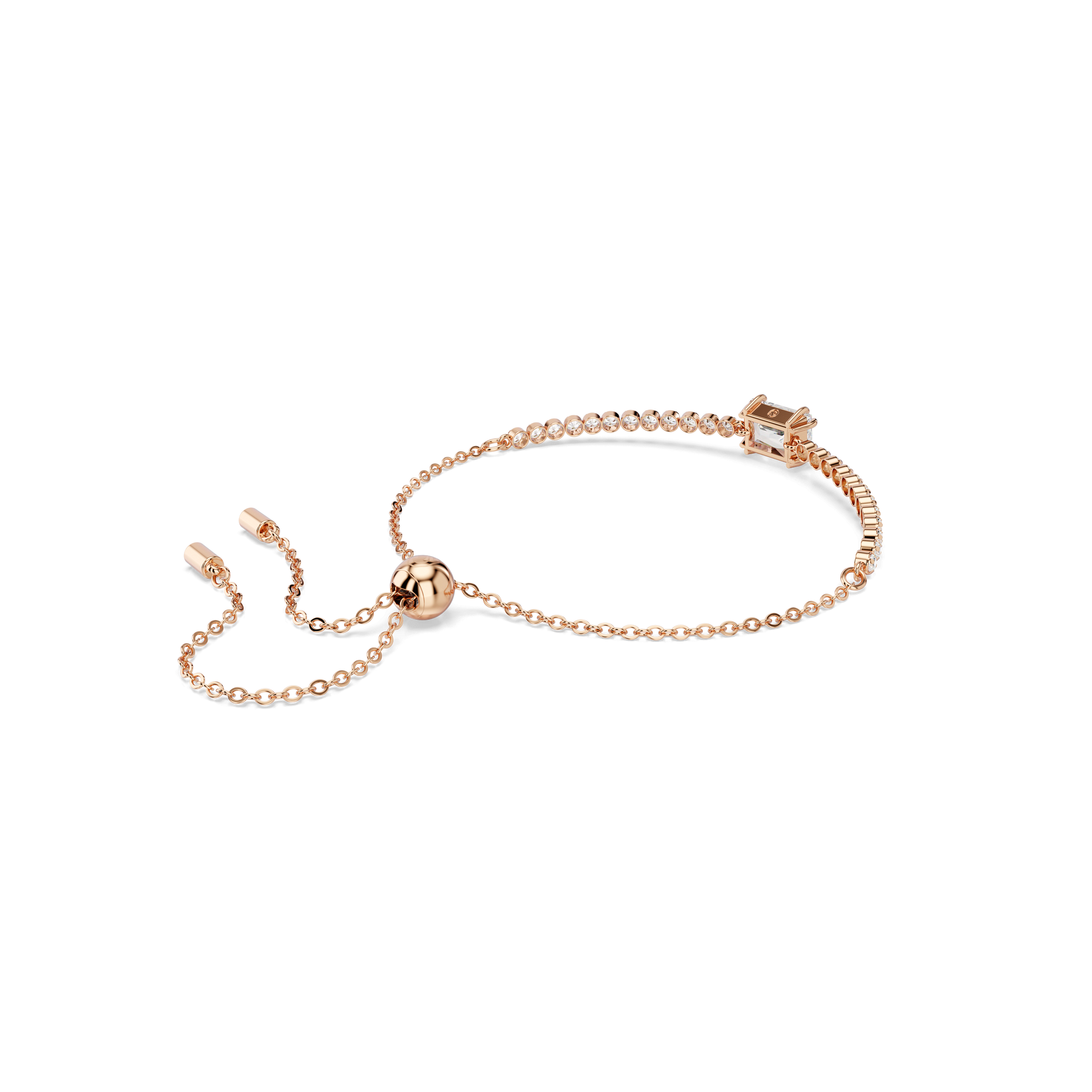 Matrix bracelet, Mixed cuts, White, 18K rose gold finish