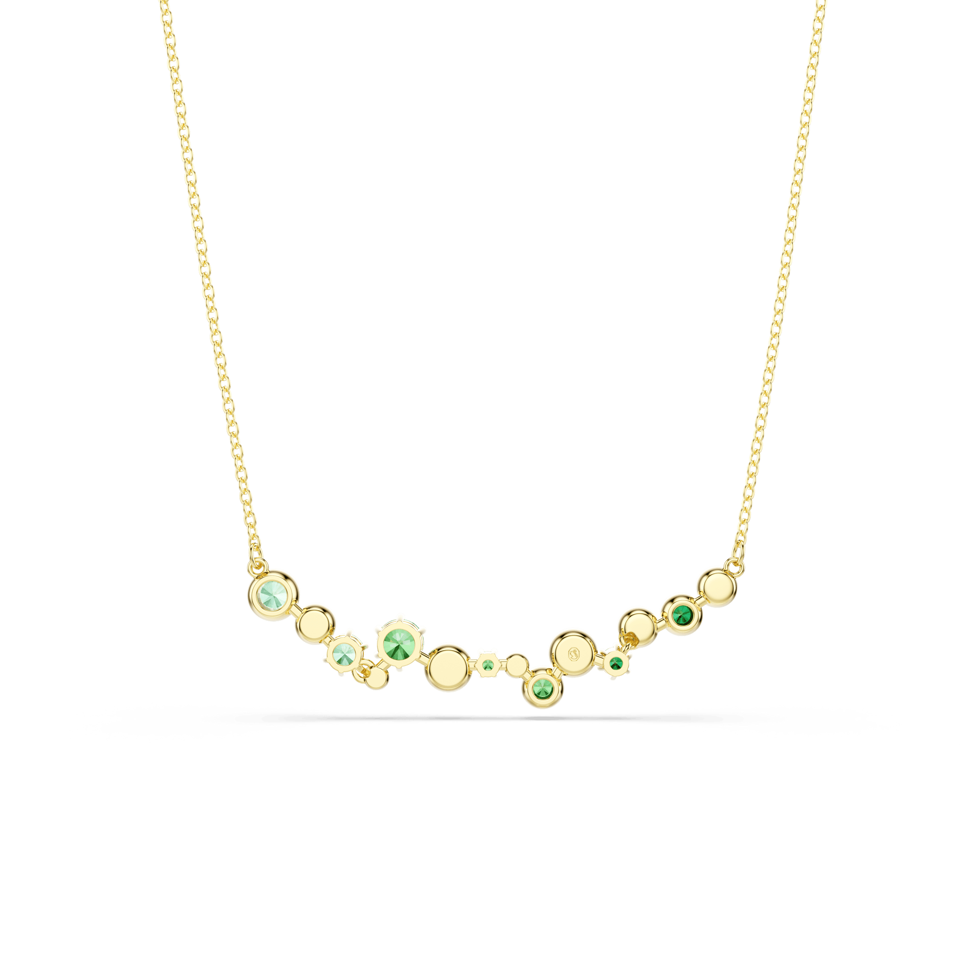 Constella necklace, Mixed cuts, Green, 18K gold finish