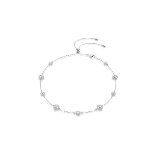 Una Angelic necklace, Round cut, Double sided motifs, White, Rhodium plated