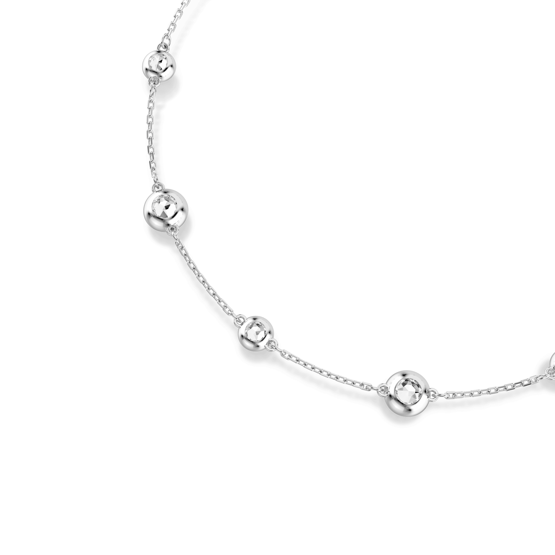 Una Angelic necklace, Round cut, Double sided motifs, White, Rhodium plated
