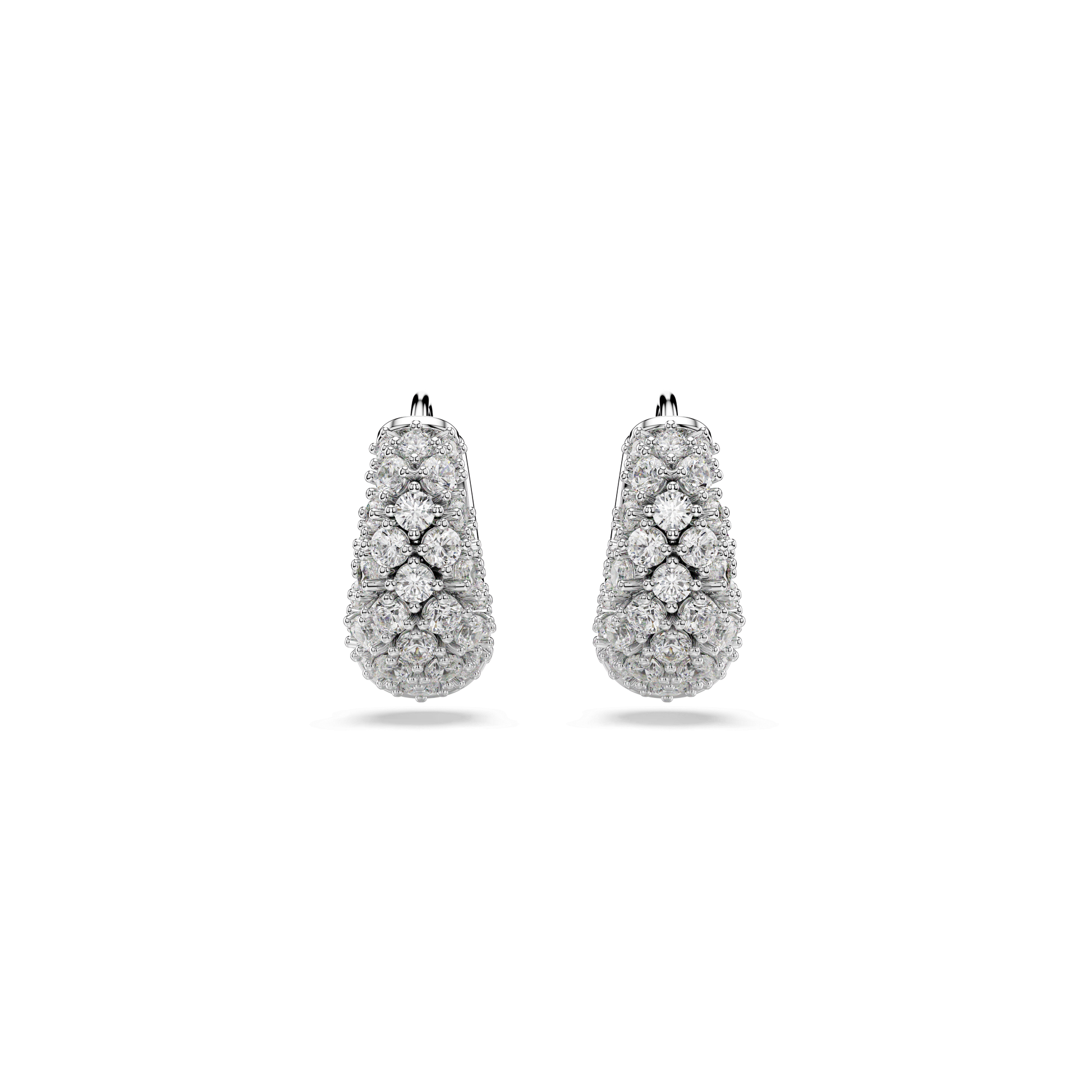 Sublima earrings, White, Rhodium plated
