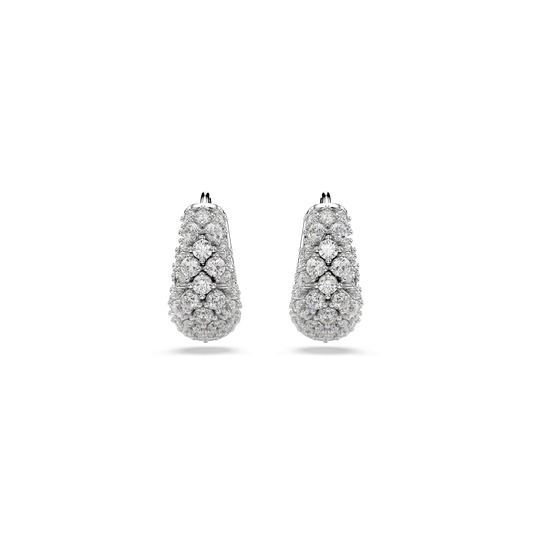 Sublima earrings, White, Rhodium plated