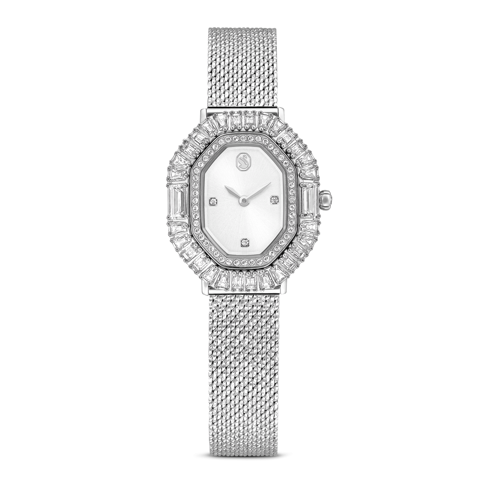 Matrix octagon watch, Metal bracelet, Silver tone, Stainless steel