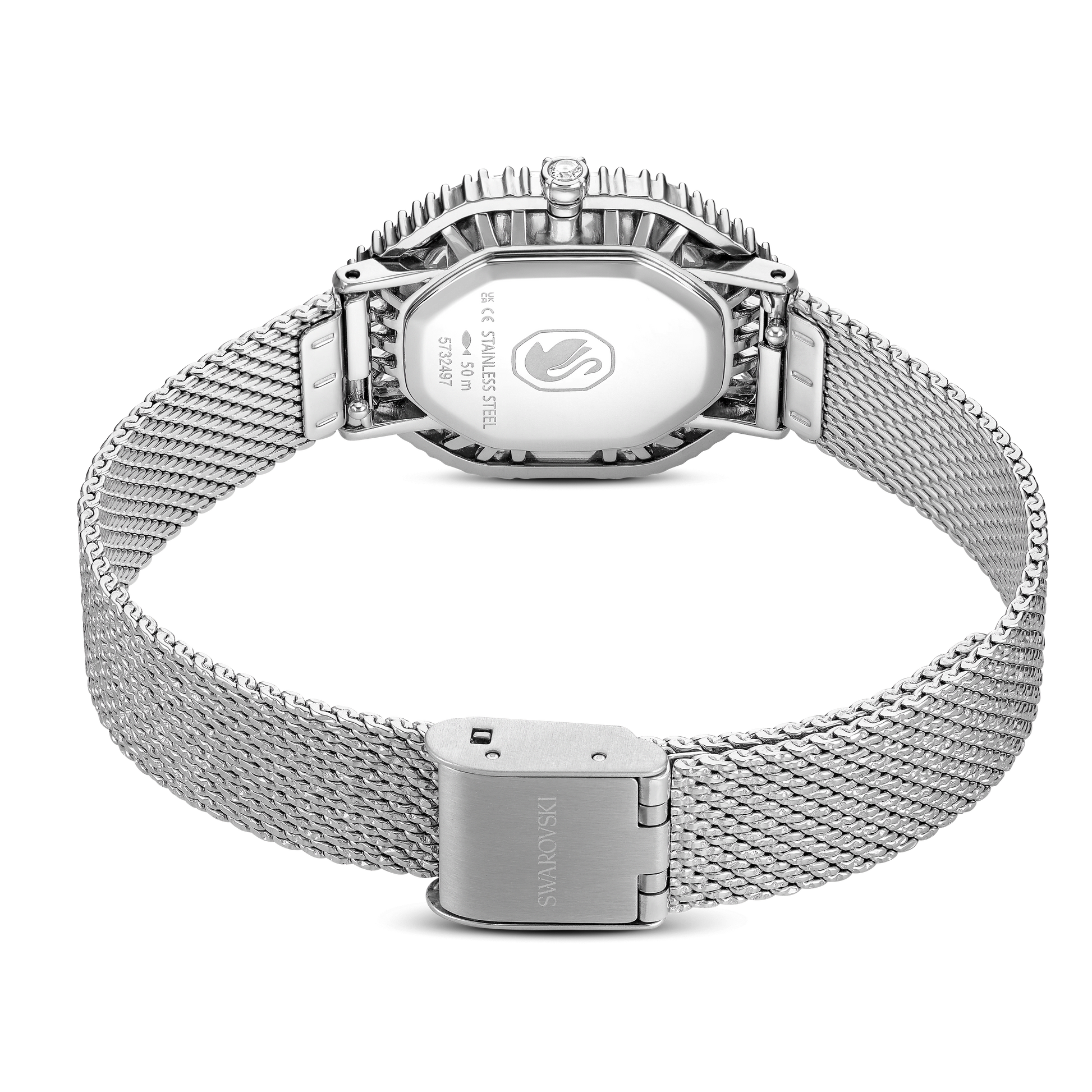 Matrix octagon watch, Metal bracelet, Silver tone, Stainless steel