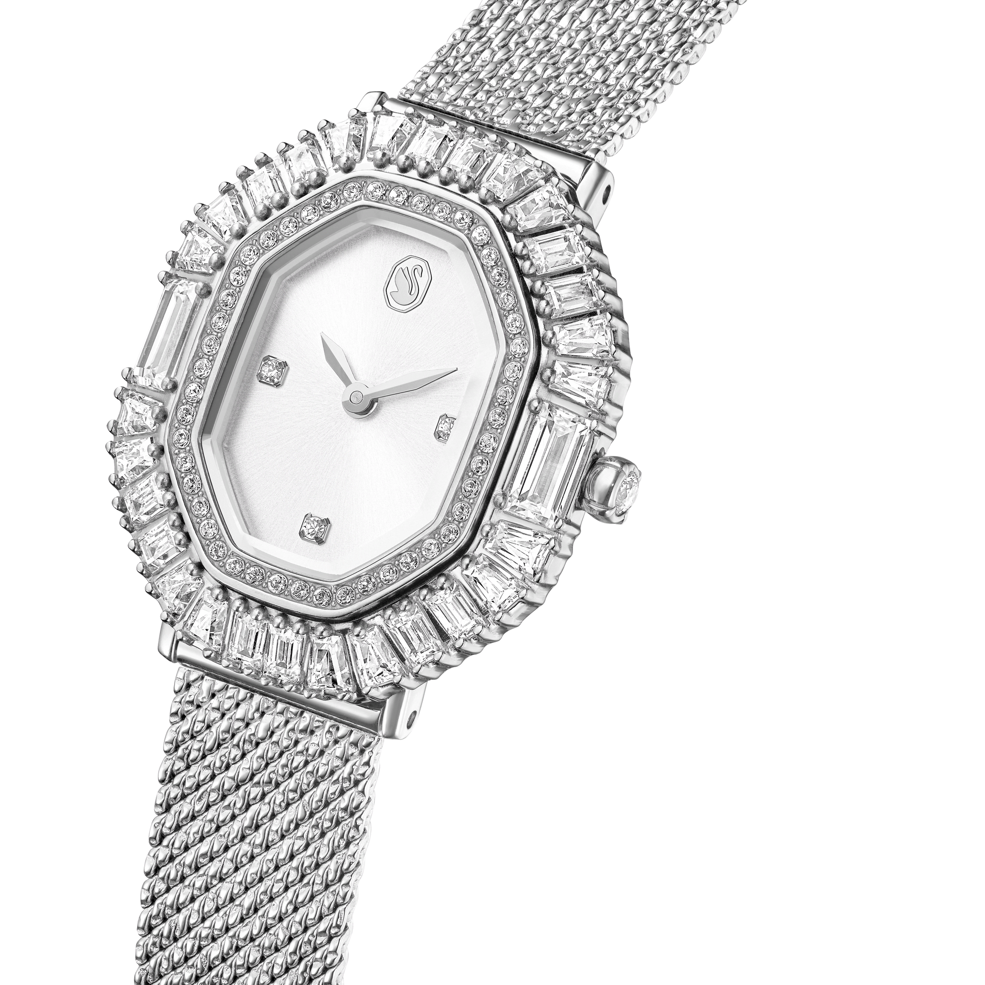 Matrix octagon watch, Metal bracelet, Silver tone, Stainless steel
