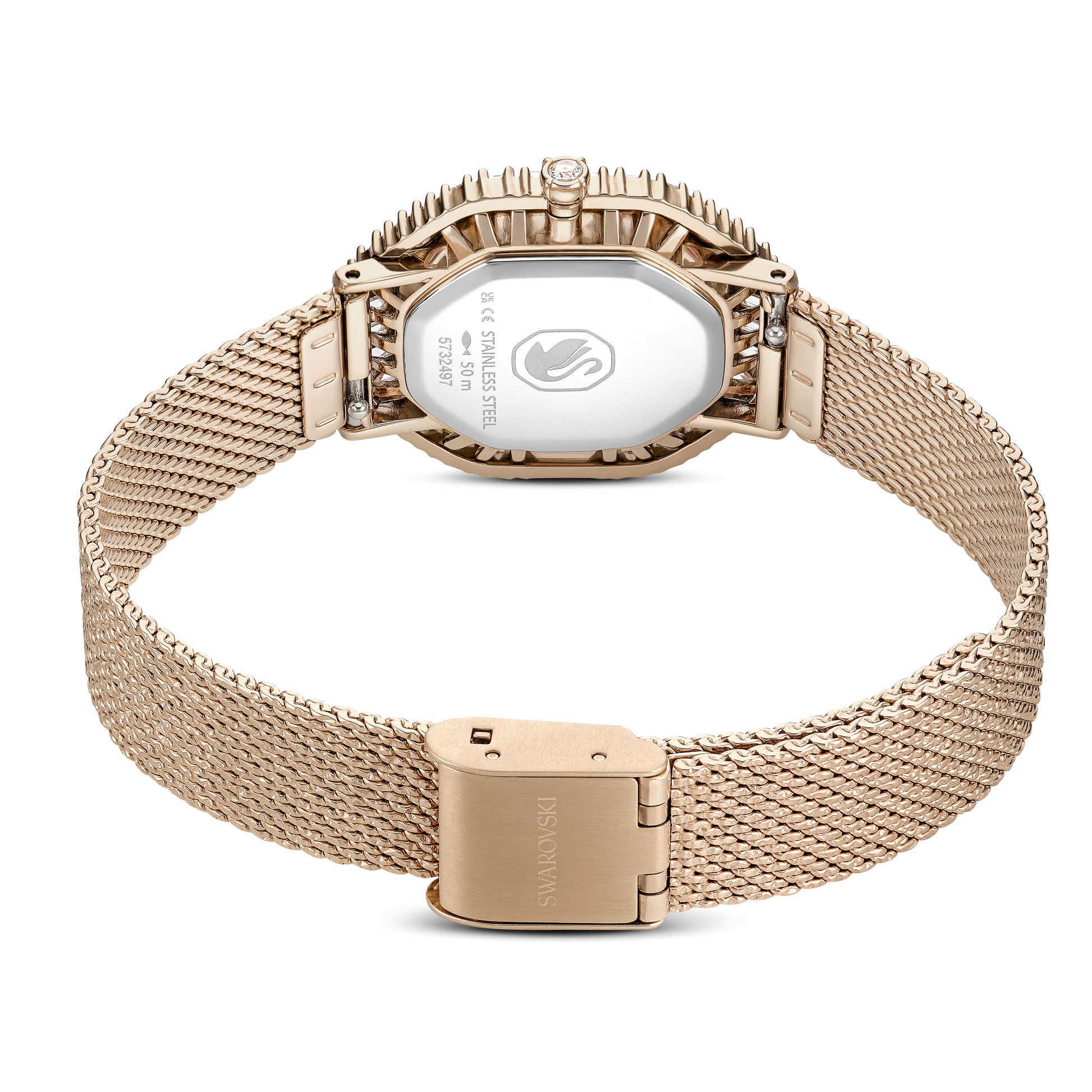Matrix octagon watch, Metal bracelet, Gold tone, Champagne gold-tone finish