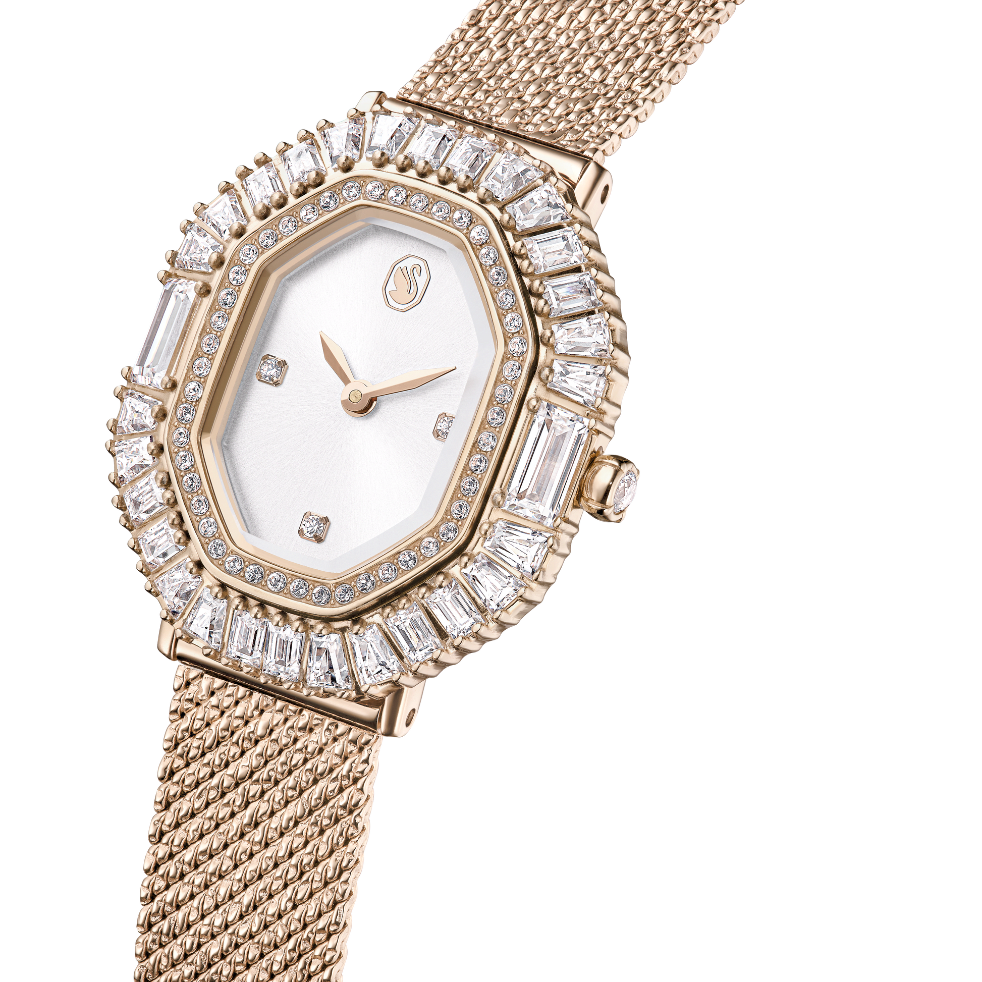 Matrix octagon watch, Metal bracelet, Gold tone, Champagne gold-tone finish