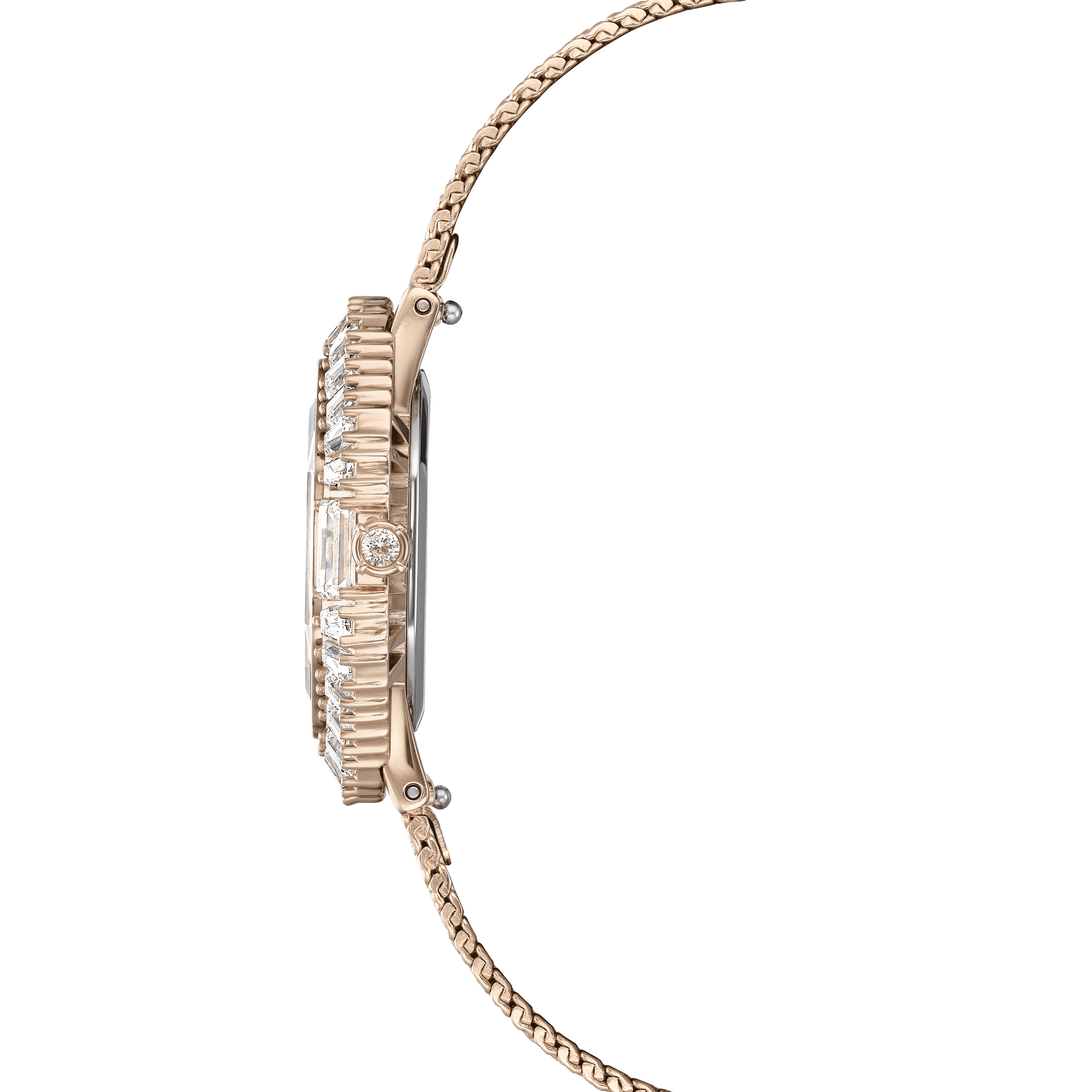 Matrix octagon watch, Metal bracelet, Gold tone, Champagne gold-tone finish
