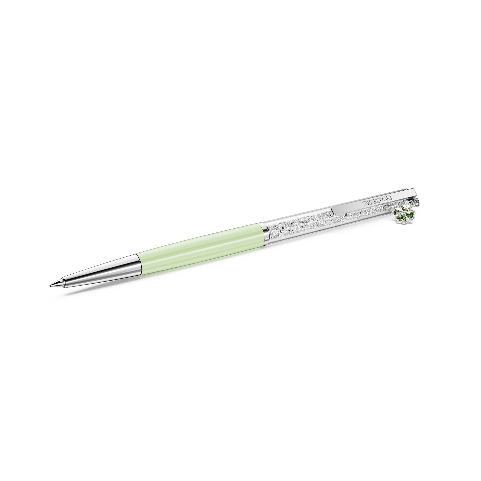 Crystalline ballpoint pen, Clover, Green, Green lacquered, Chrome plated