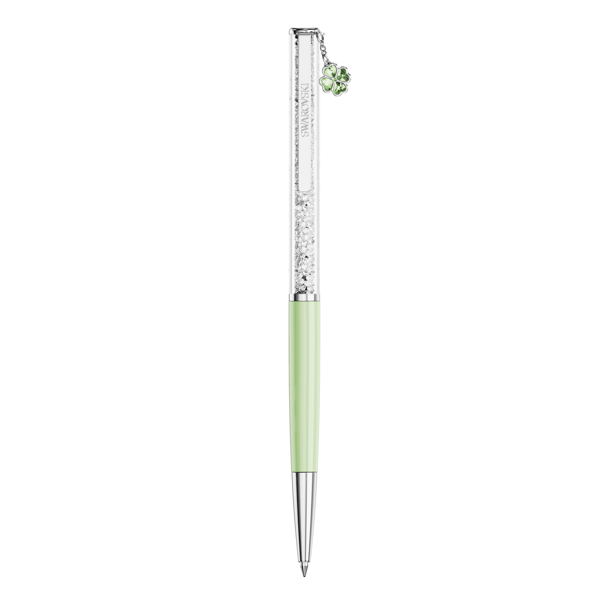 Crystalline ballpoint pen, Clover, Green, Green lacquered, Chrome plated