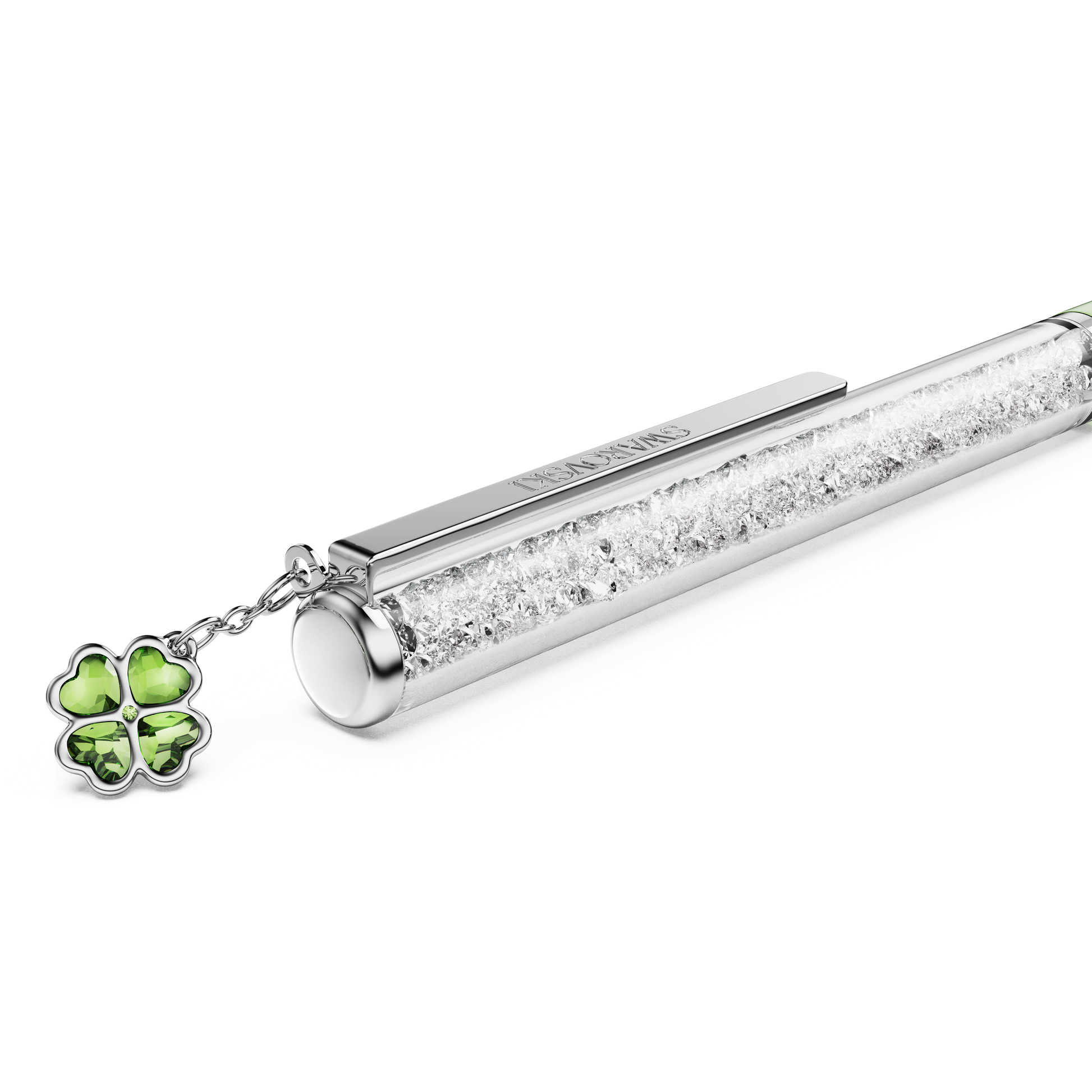 Crystalline ballpoint pen, Clover, Green, Green lacquered, Chrome plated