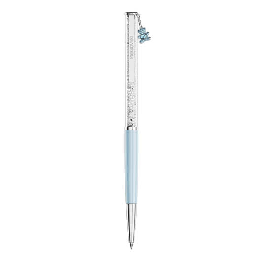 Crystalline ballpoint pen, Teddy, Blue, Blue lacquered, Chrome plated