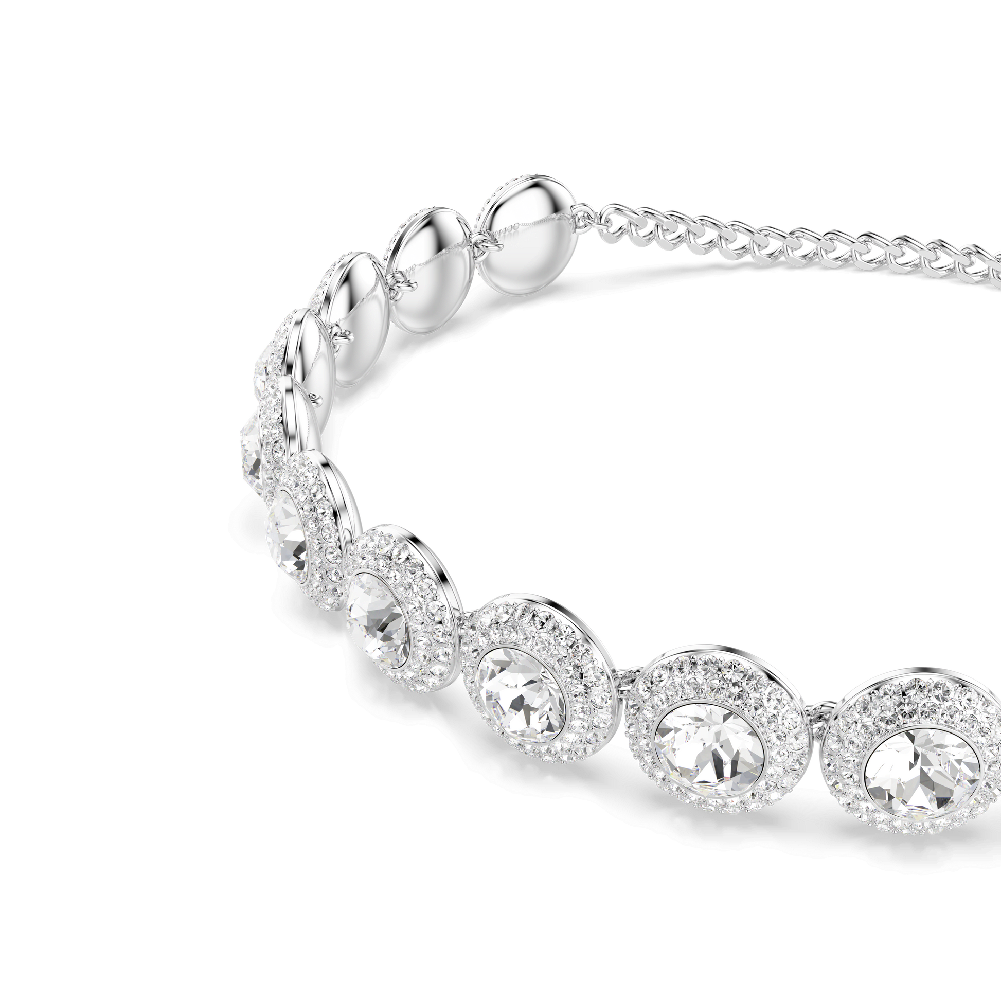 Una Angelic choker, White, Rhodium plated