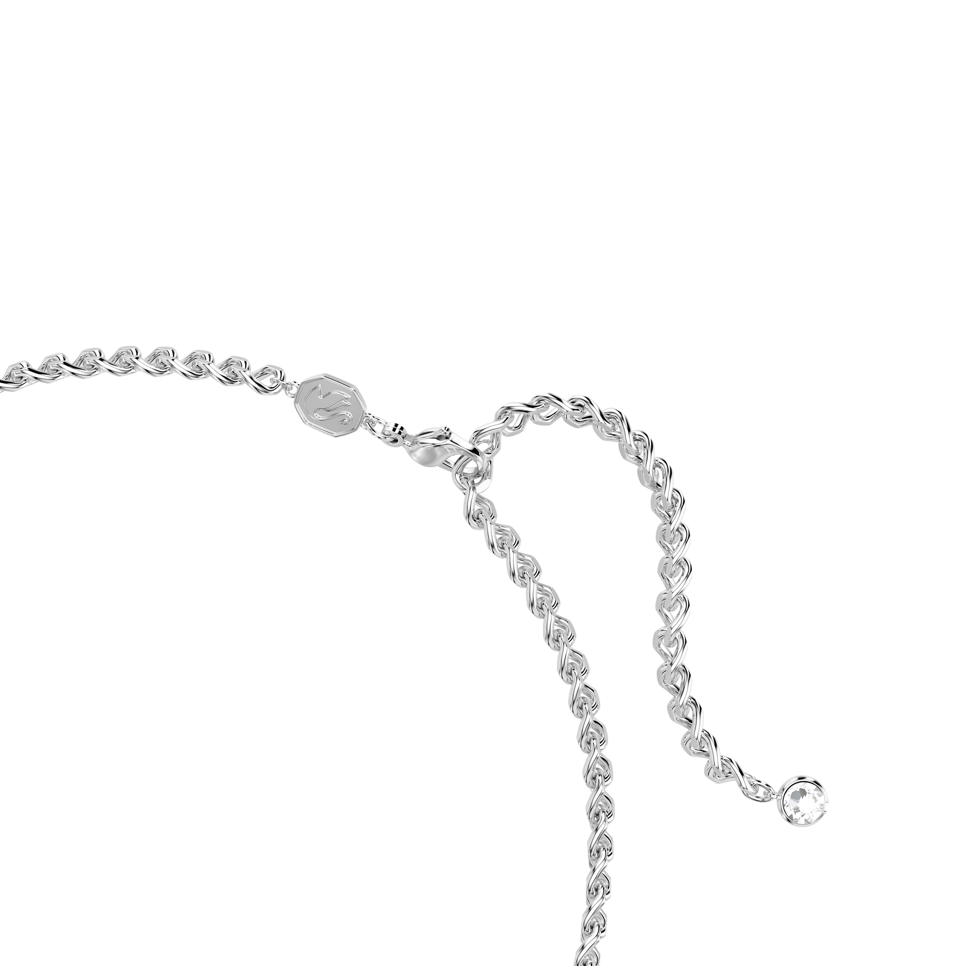 Una Angelic choker, White, Rhodium plated
