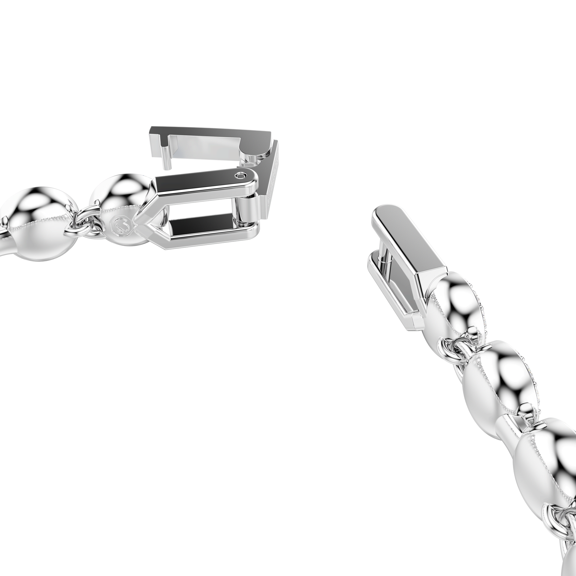 Una Angelic bracelet, Round cut, Blue, Rhodium plated