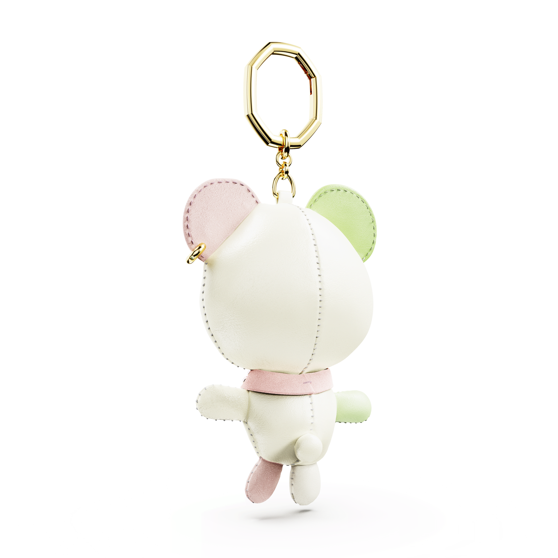 Teddy bag charm, Bear, Multicolored, Gold-tone plated
