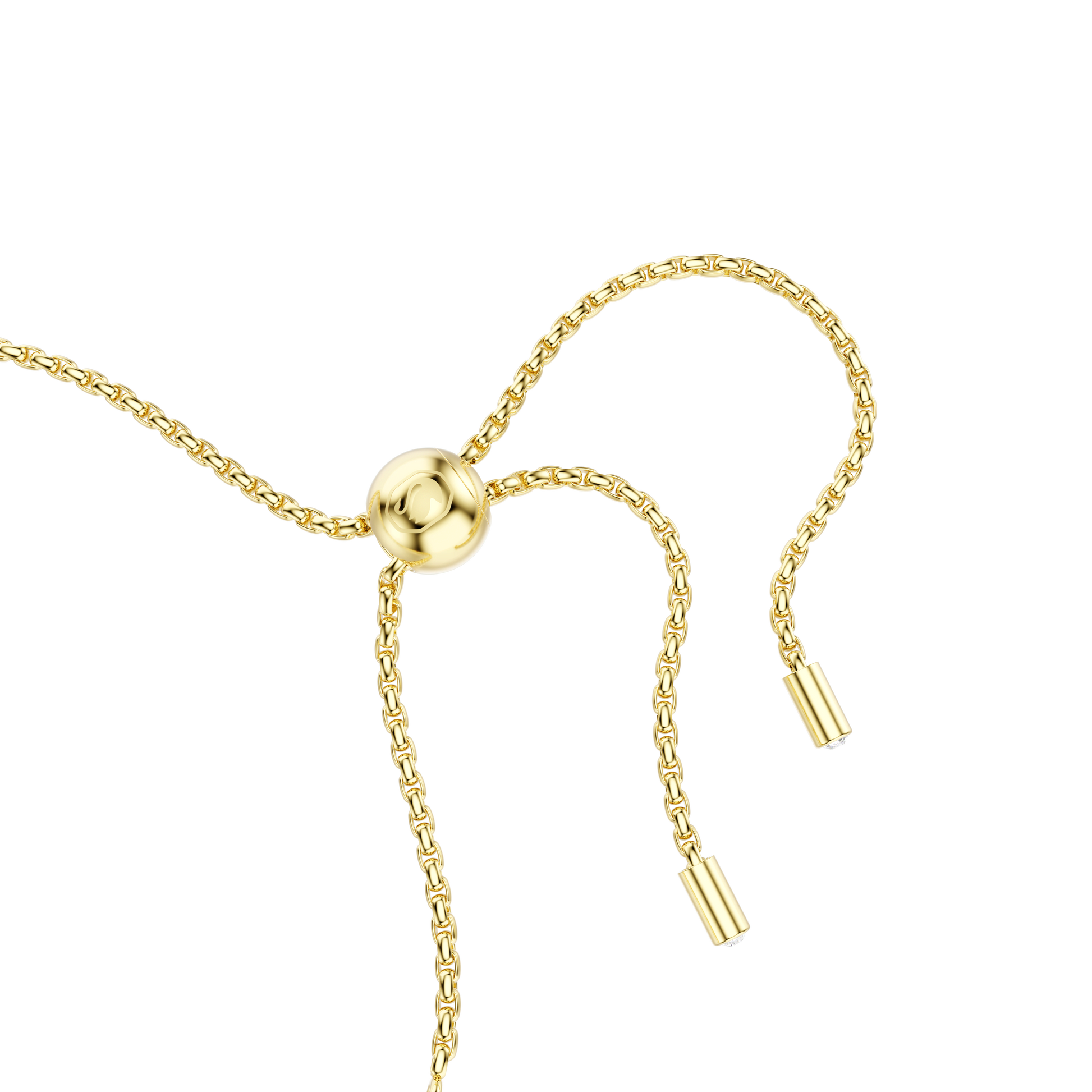 Matrix Tennis bracelet, Round cut, White, 18K gold finish