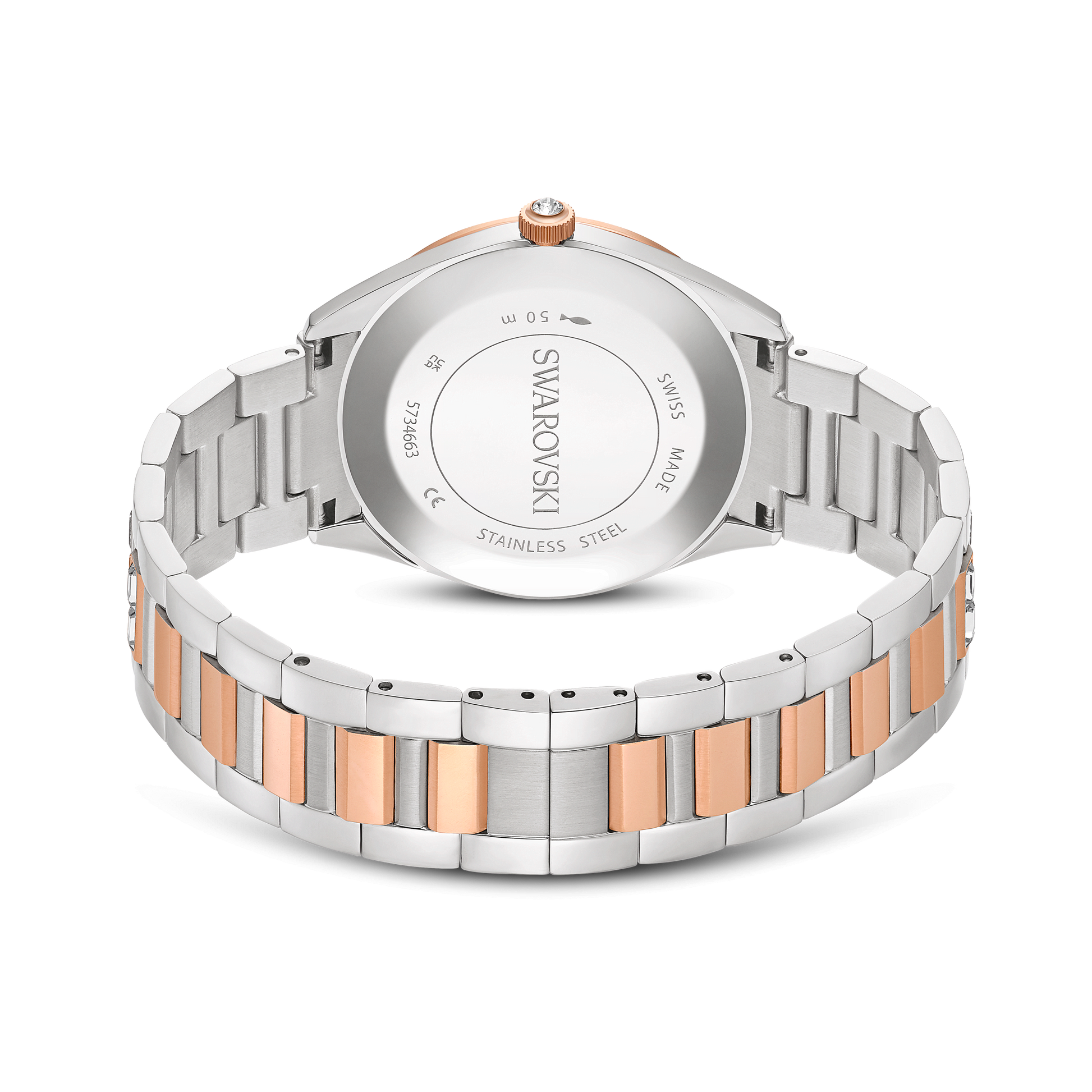Matrix date watch, Swiss Made, Metal bracelet, Rose gold tone, Mixed metal finish