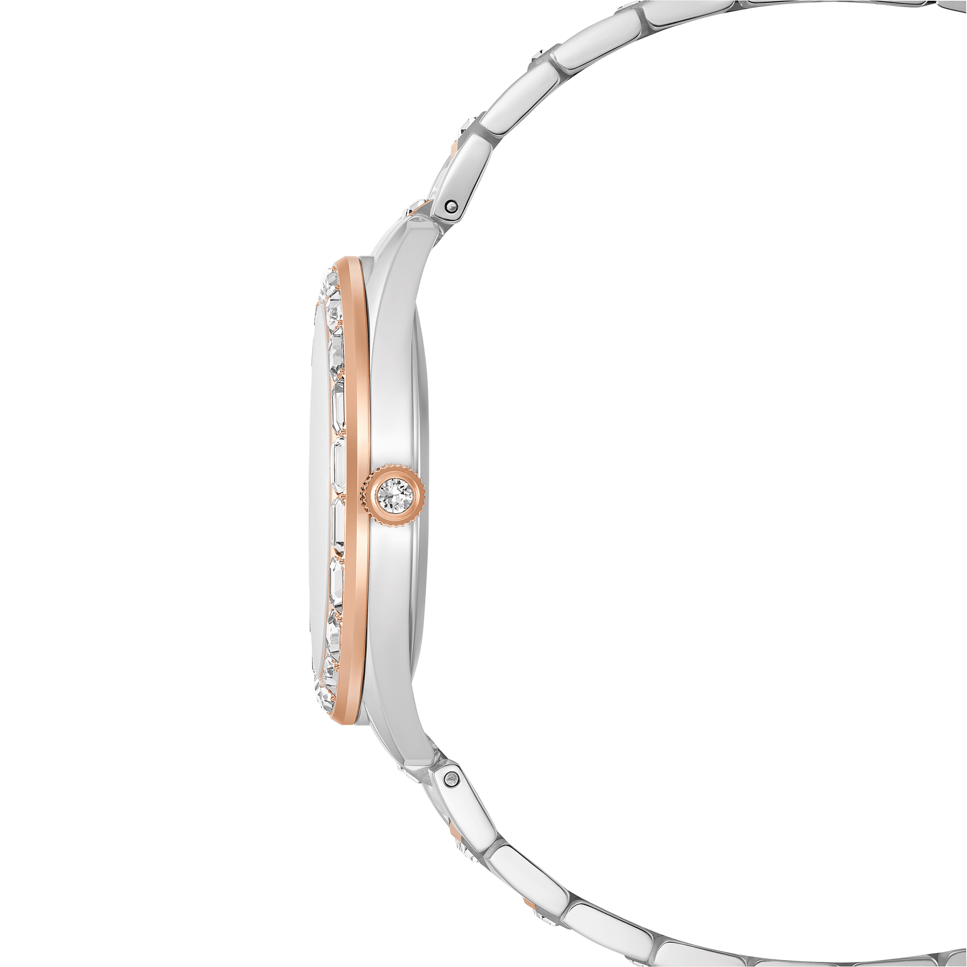Matrix date watch, Swiss Made, Metal bracelet, Rose gold tone, Mixed metal finish
