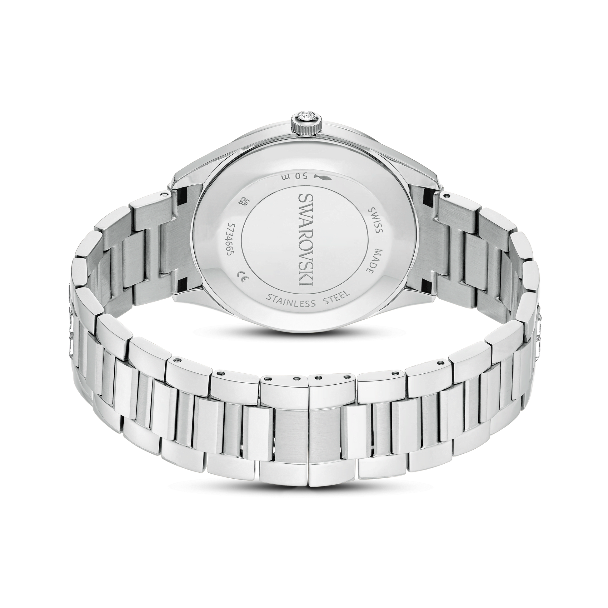 Matrix date watch, Swiss Made, Metal bracelet, Silver tone, Stainless steel