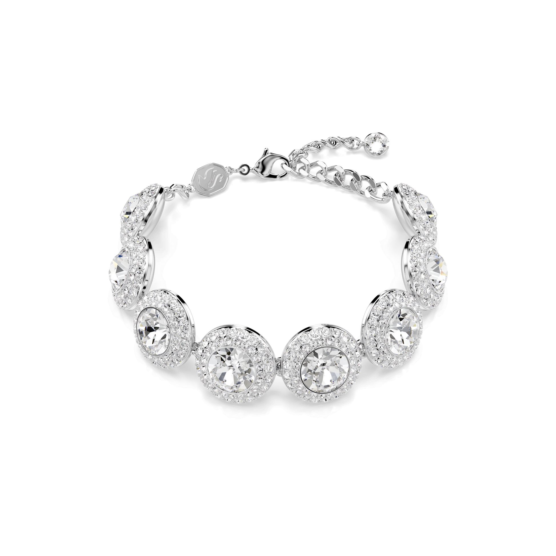 Una Angelic bracelet, White, Rhodium plated