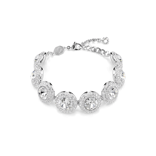 Una Angelic bracelet, White, Rhodium plated
