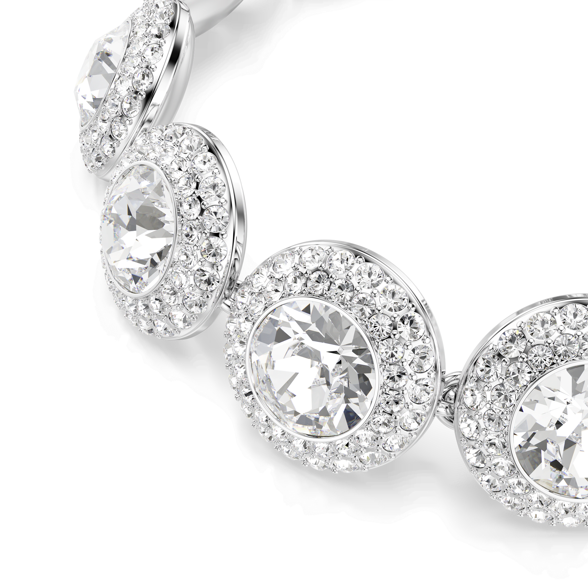 Una Angelic bracelet, White, Rhodium plated